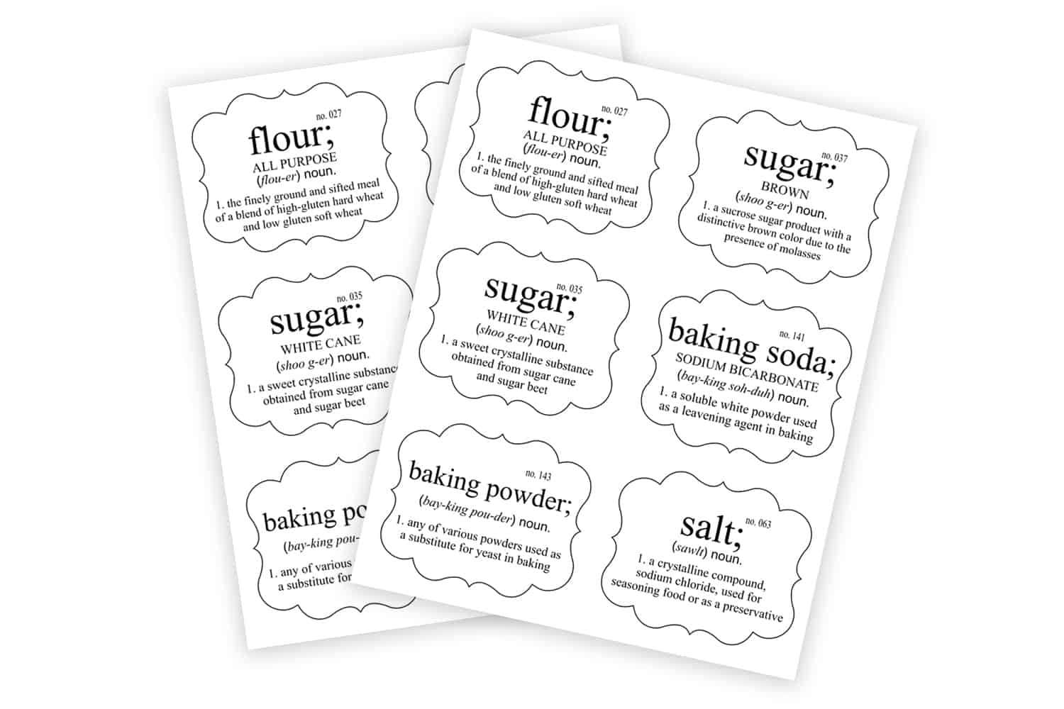 Printable Editable Cupboard Labels