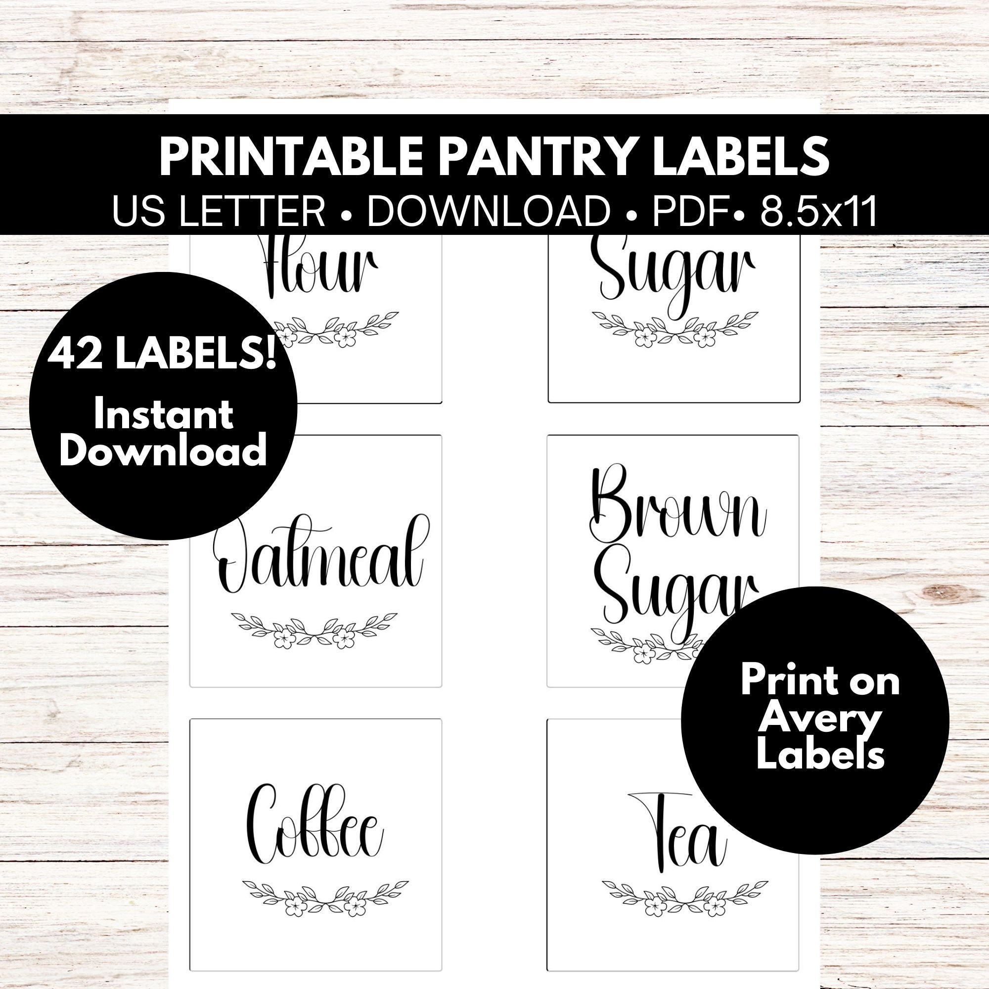 Printable Farmhouse Pantry Labels Editable