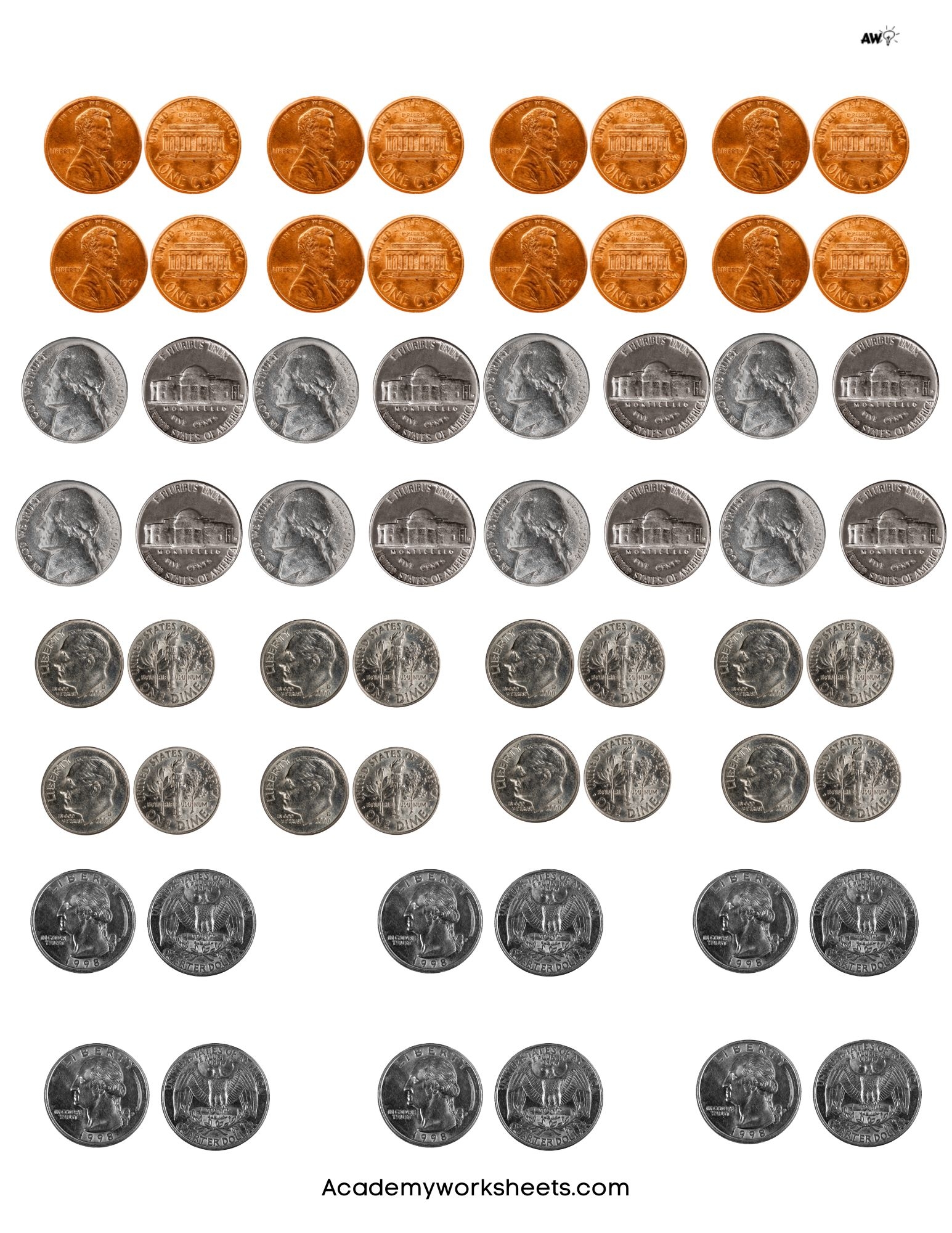 Paper Coins Printable Play Money For Kids Academy Worksheets Worksheets Library