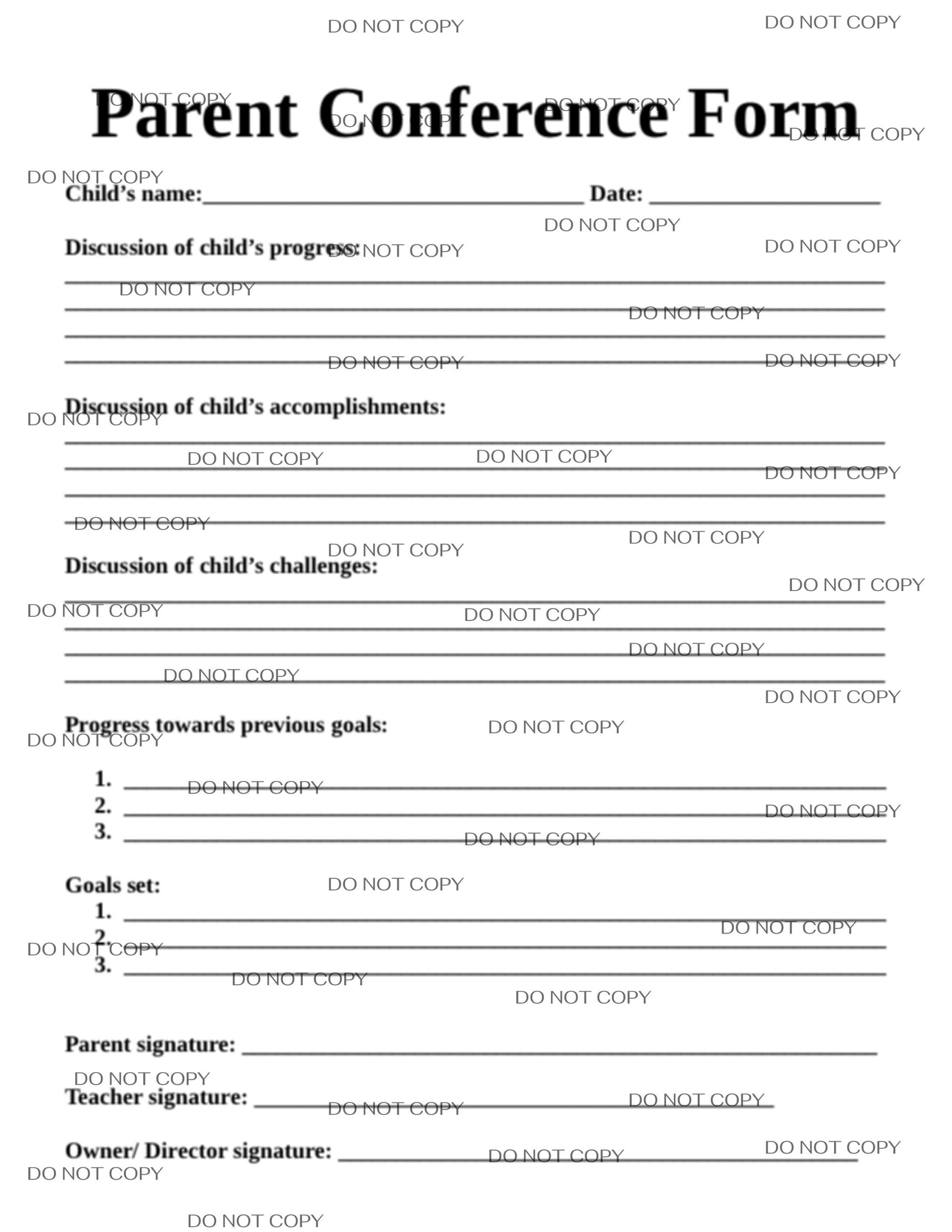 Parent Teacher Conference Forms Etsy