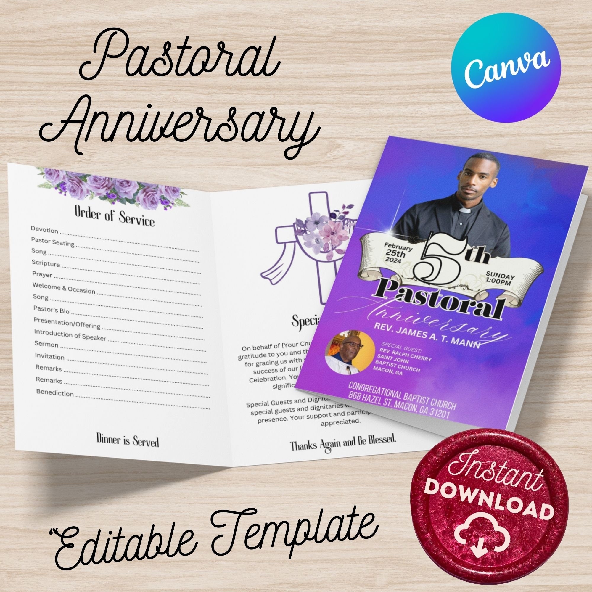 Free Printable And Editable Church Anniversary Programs