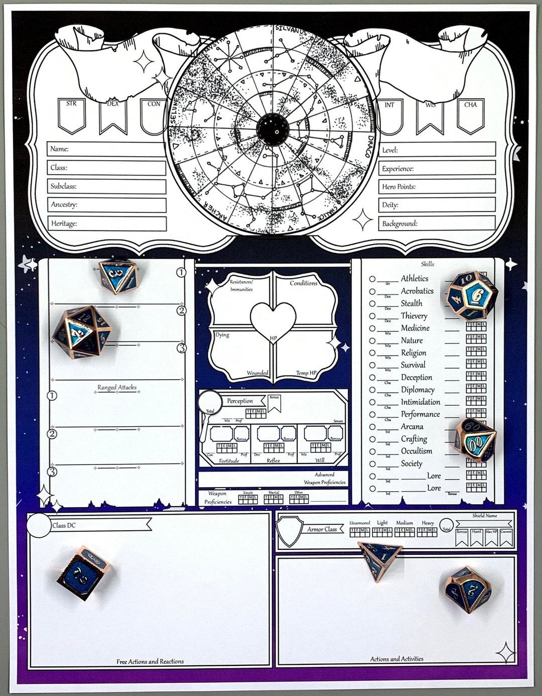 Pathfinder 2nd Edition Fillable Printable Character Sheet