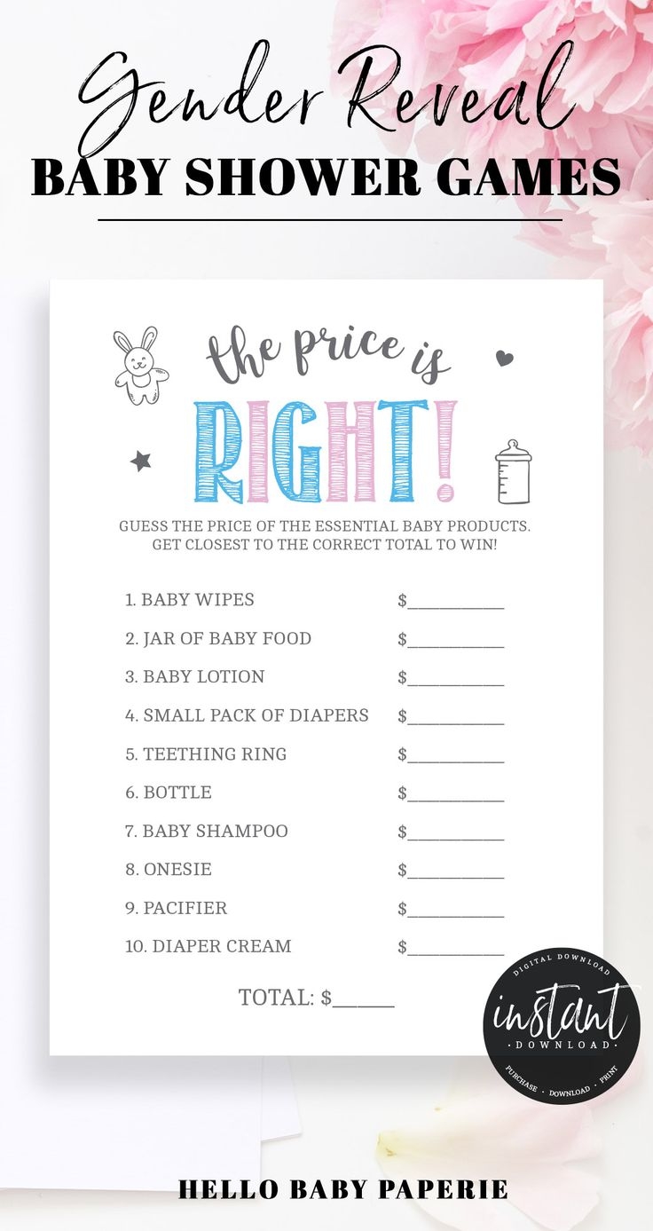 Baby Girl Edition Price Is Right Free Printable