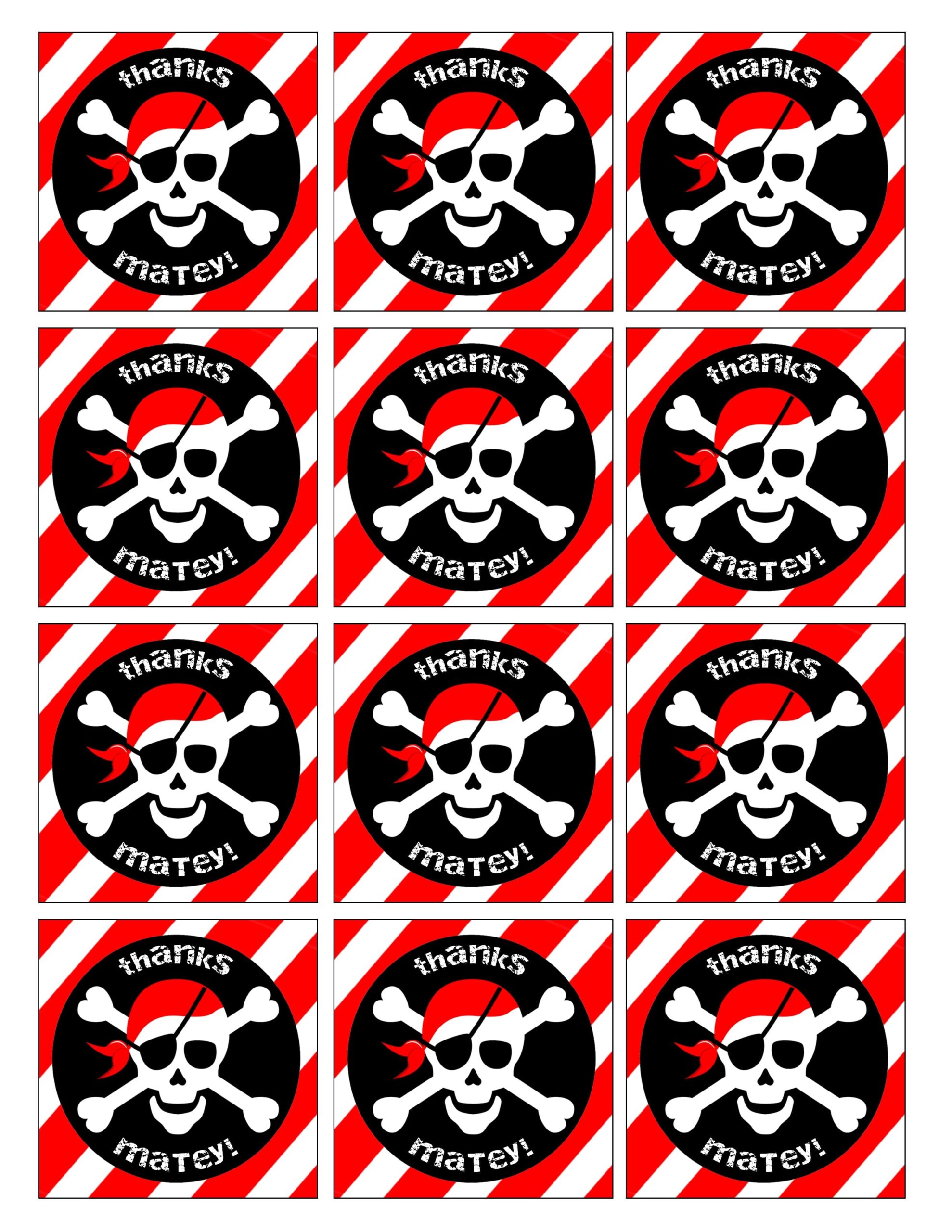 Free Editable Printable Pirate Labels