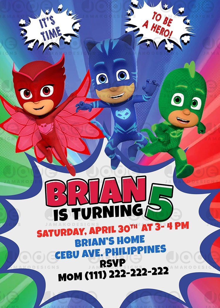 Pj Masks Digital Birthday Invitation Design Jamakodesigns Pj Masks Digital Birthday Invitation Design Jamakodesigns