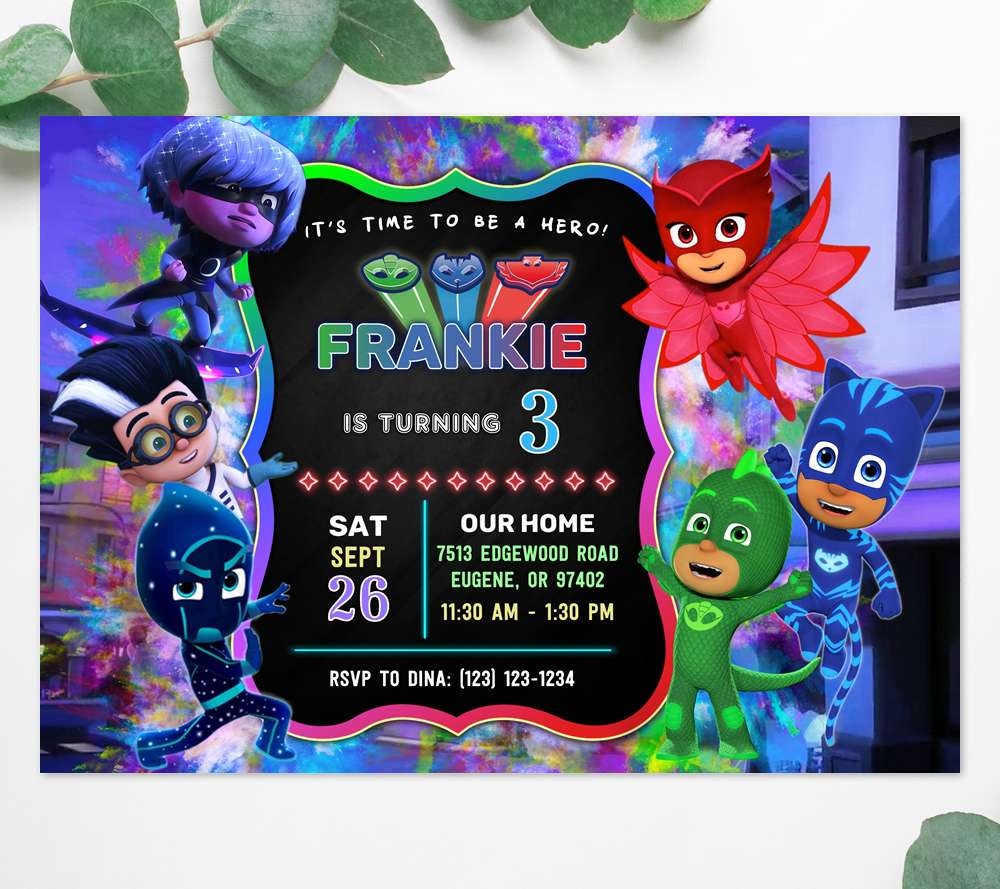 PJ Masks Invitations Edit Online Now With A FREE Demo
