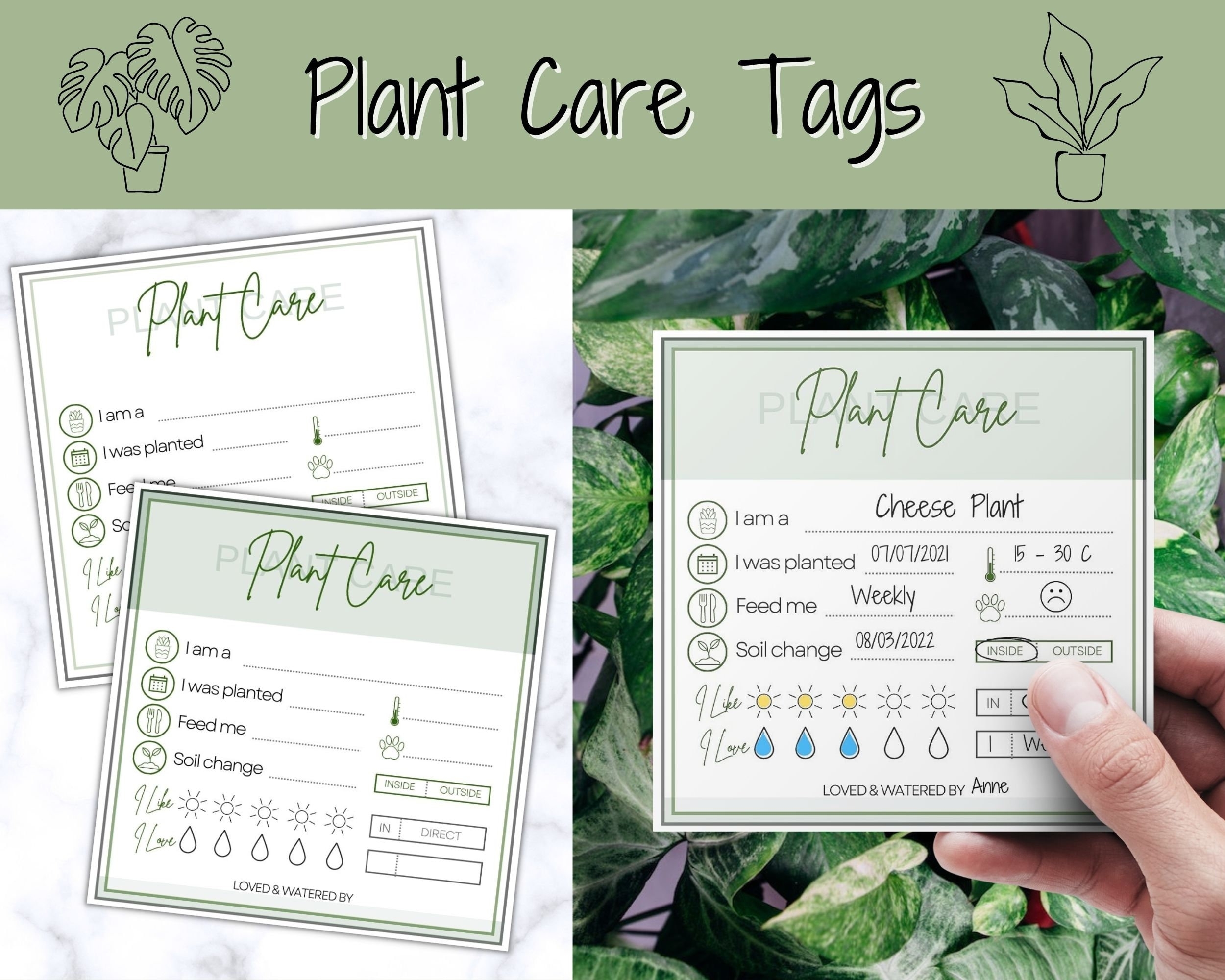 Printable Editable Plant Tag