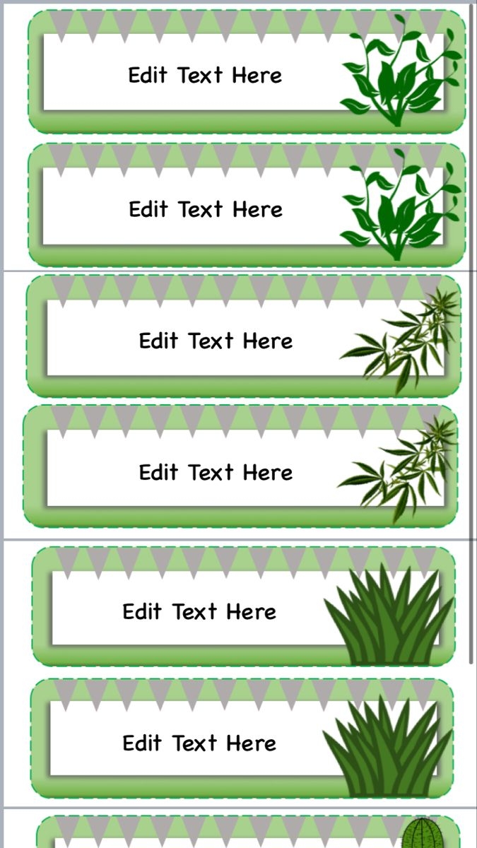 Plant Themed Name Tags