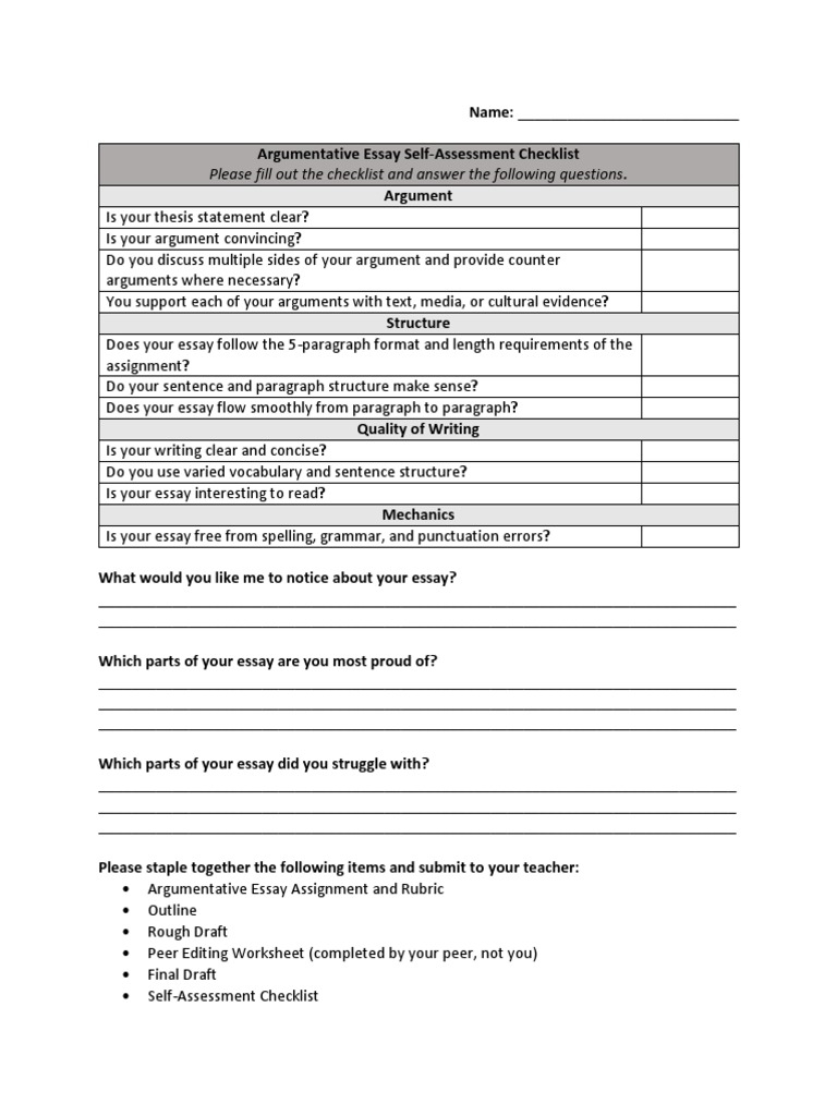 Please Fill Out The Checklist And Answer The Following Questions PDF Worksheets Library
