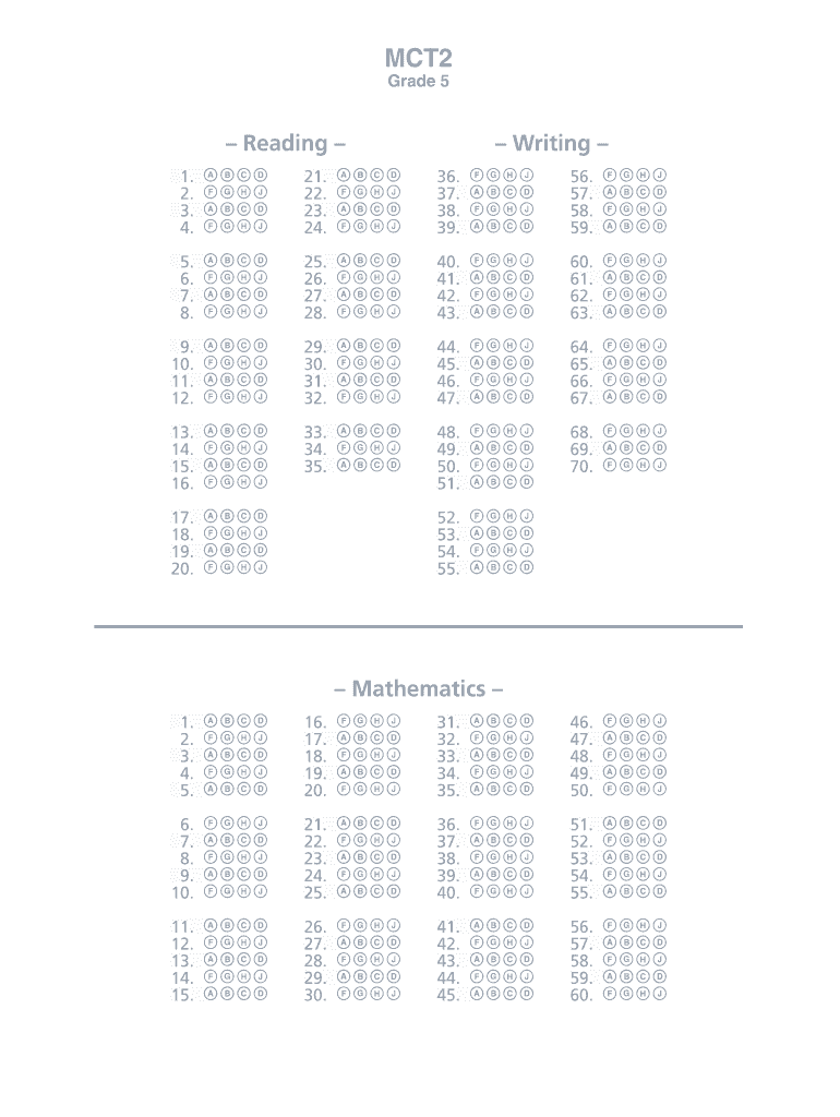 Printable Answer Sheet Pdf 1 40 Fill Out Sign Online DocHub