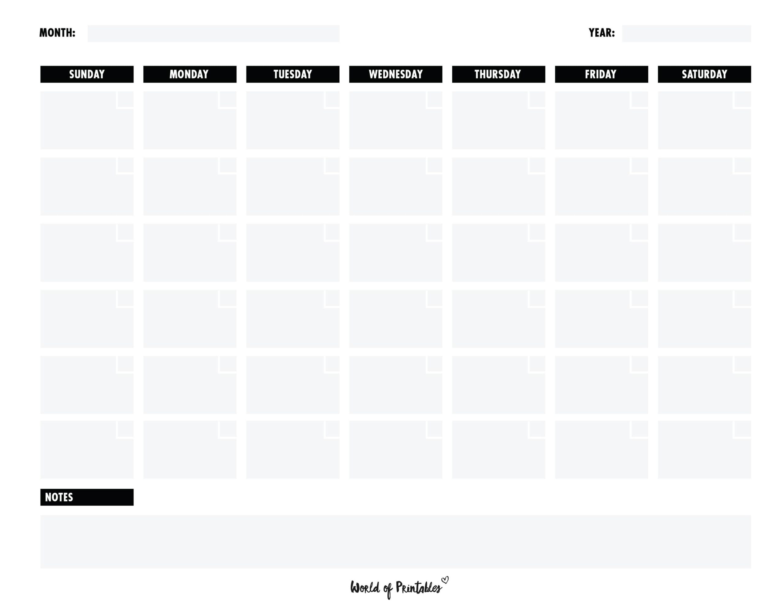 Calendar Online Editable Printable