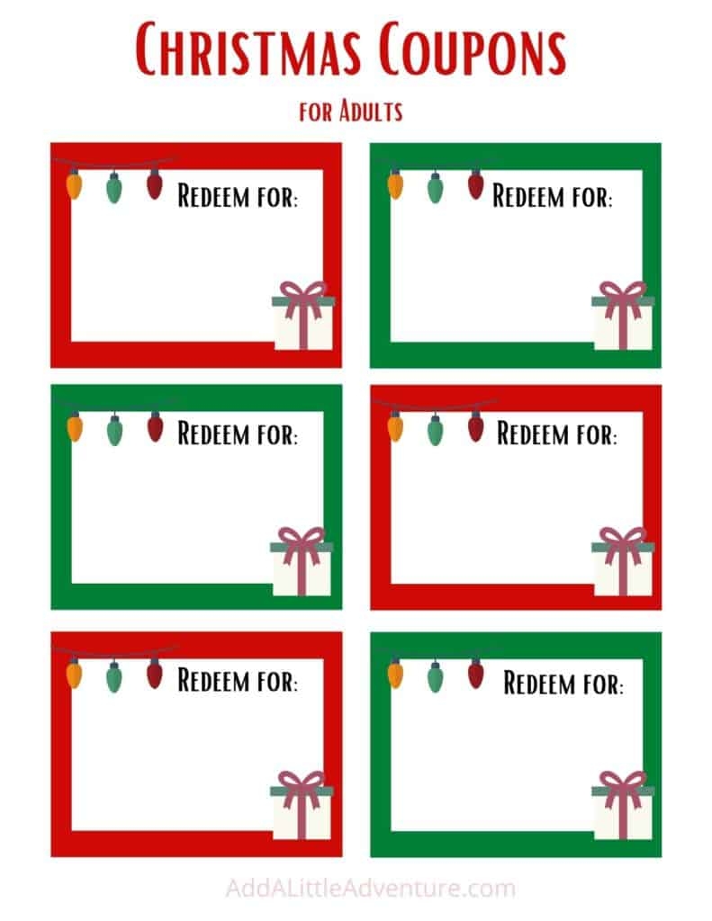 Free Printable Editable Coupon Book For Christmas