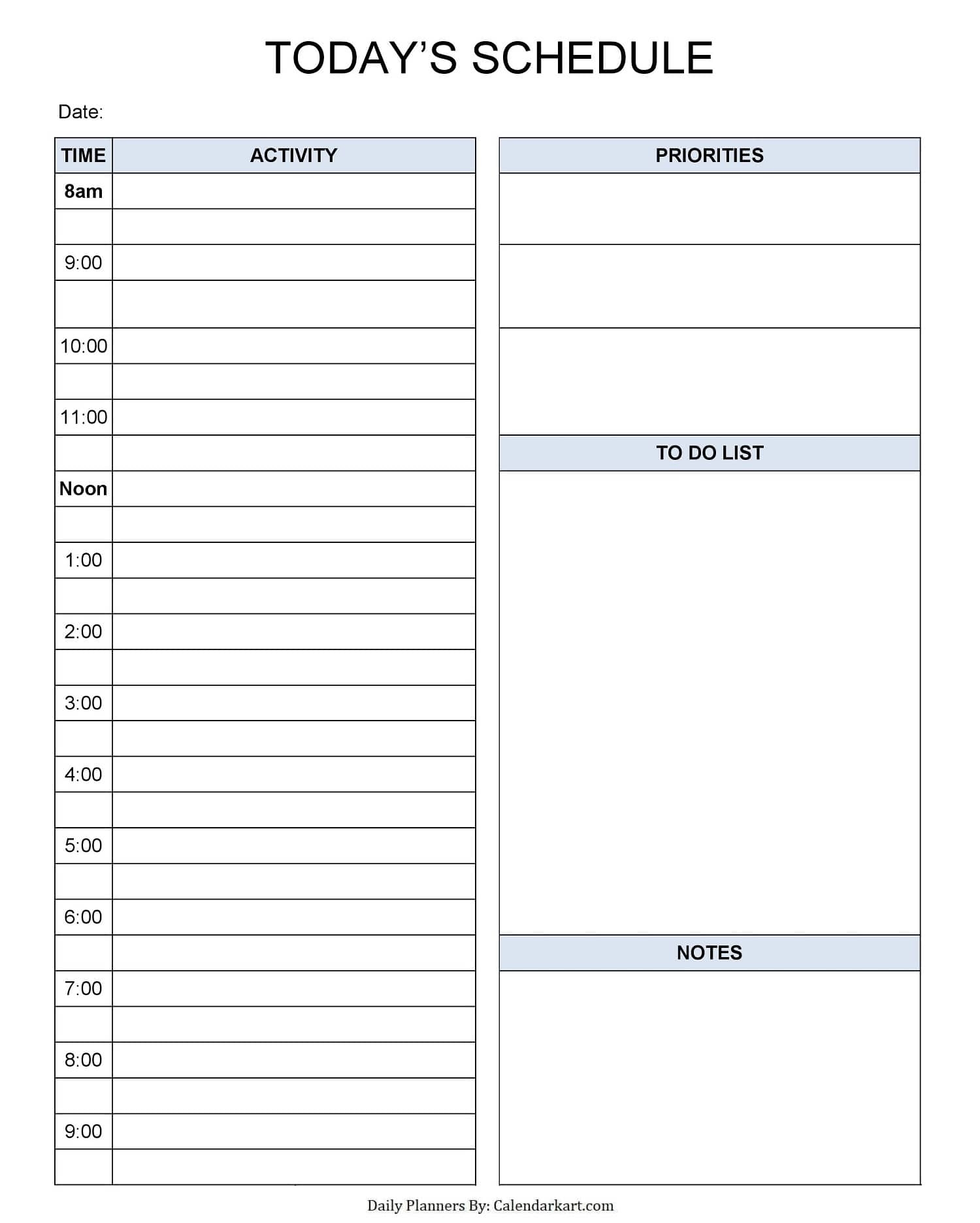 Editable Printable Planner Template