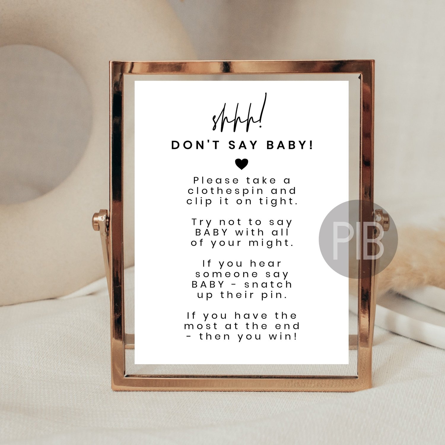 Printable Don t Say Baby Shower Game Sign Digital Download