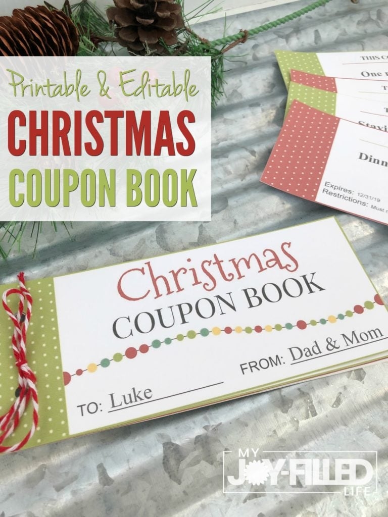 Printable Editable Christmas Coupon Book My Joy Filled Life