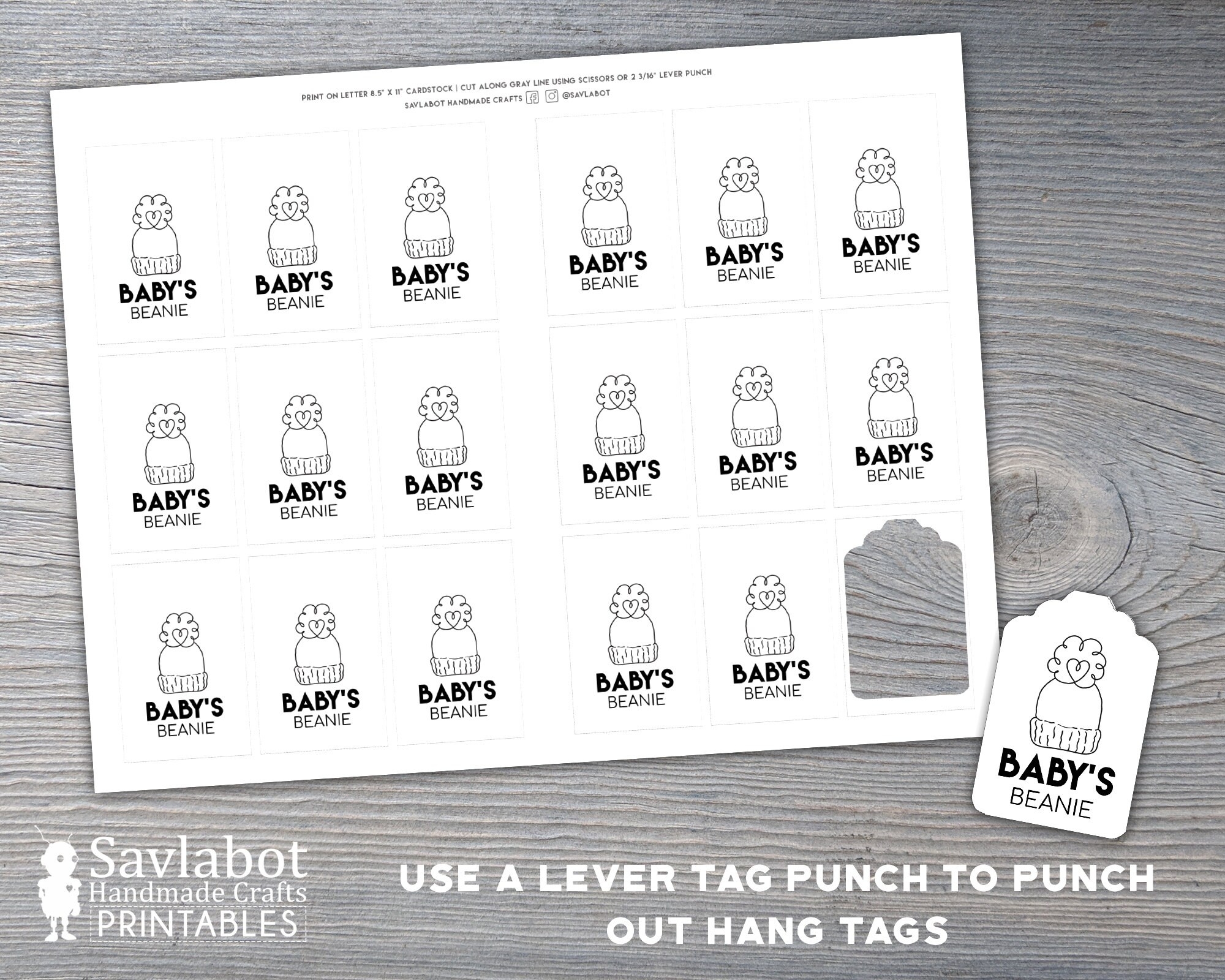 Printable Family Beanie Tags For Mommy Daddy Brother Sister Little Big And Baby For Handmade Hats Etsy