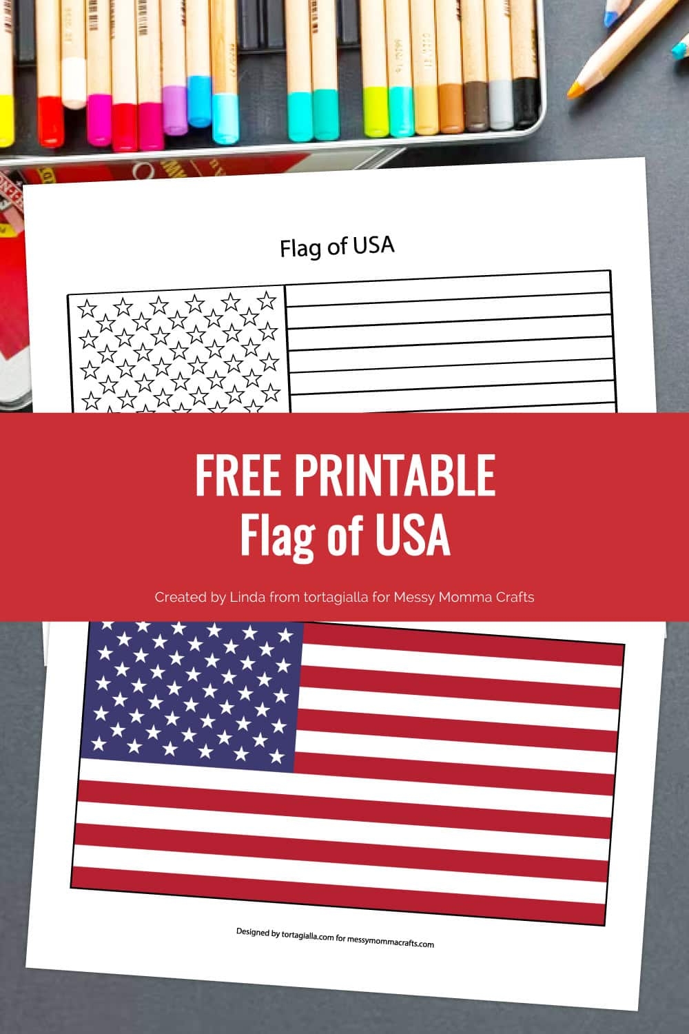 Printable Flag Of USA Messy Momma Crafts