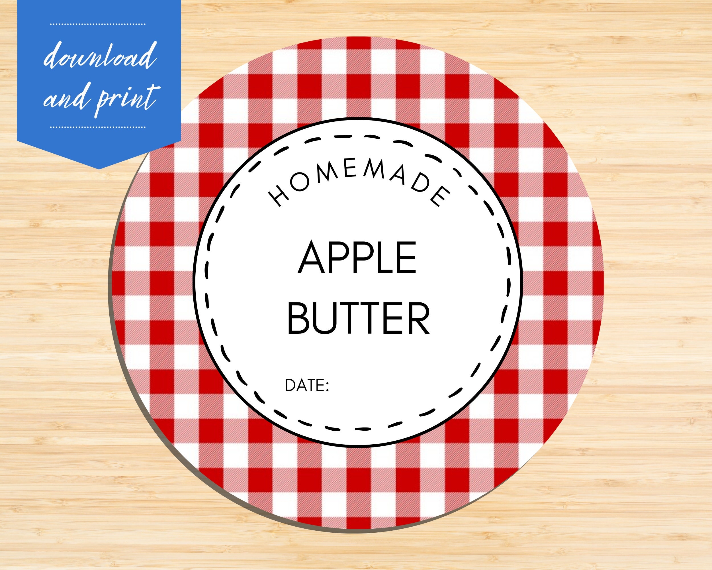 Red Gingham Free Printable Editable Canning Labels