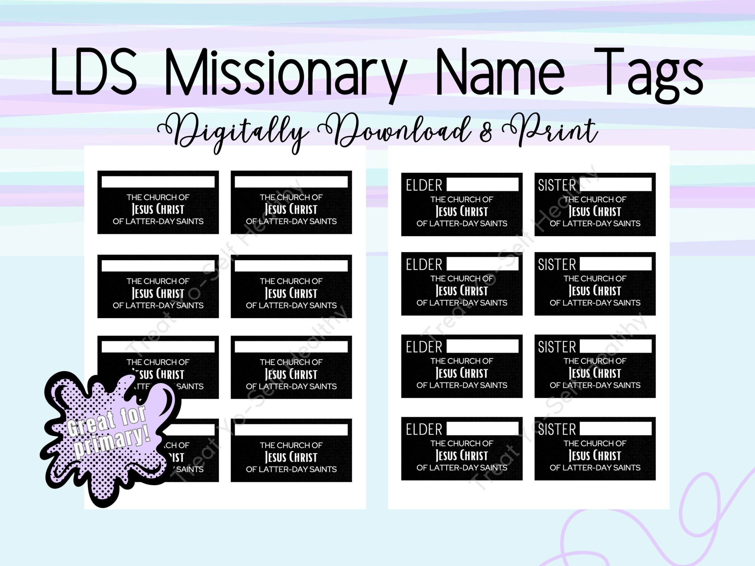 Editable Printable Mormon Missionary Name Tag