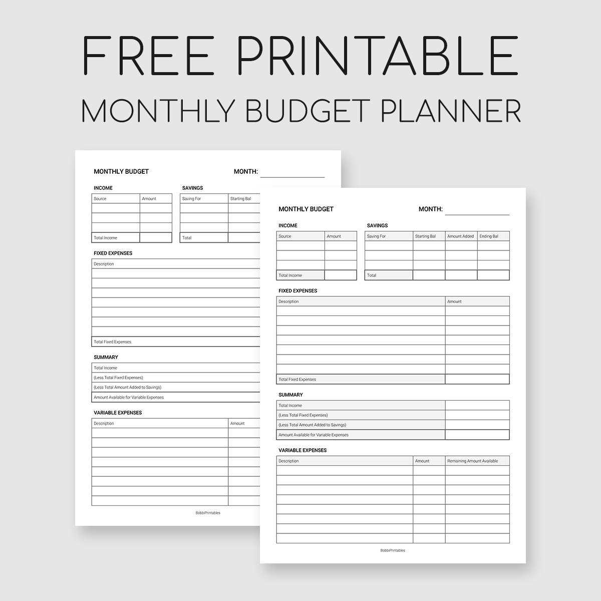 Budget Printables Editable Free