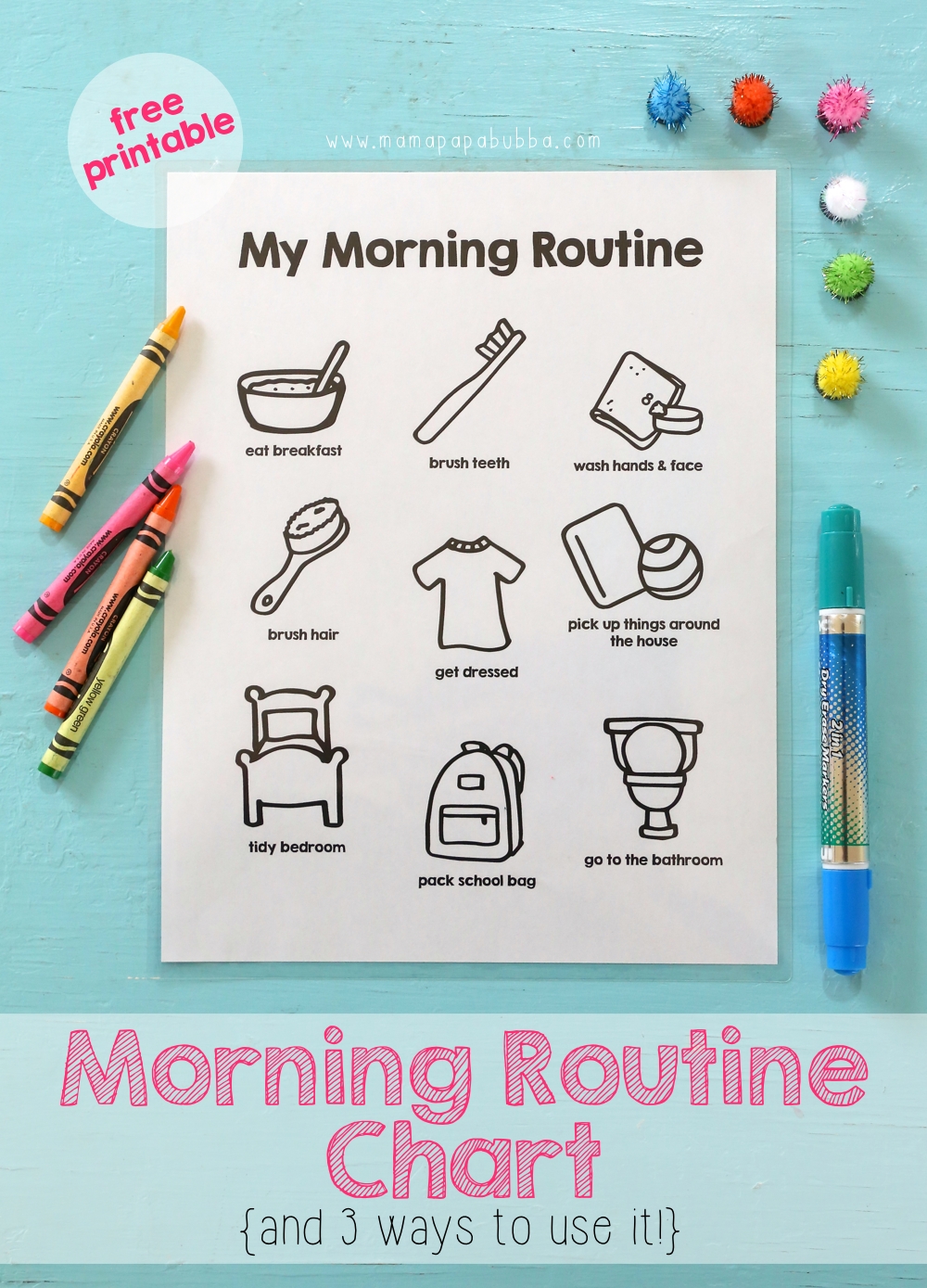 Free Printable Editable Morning Routine Chart
