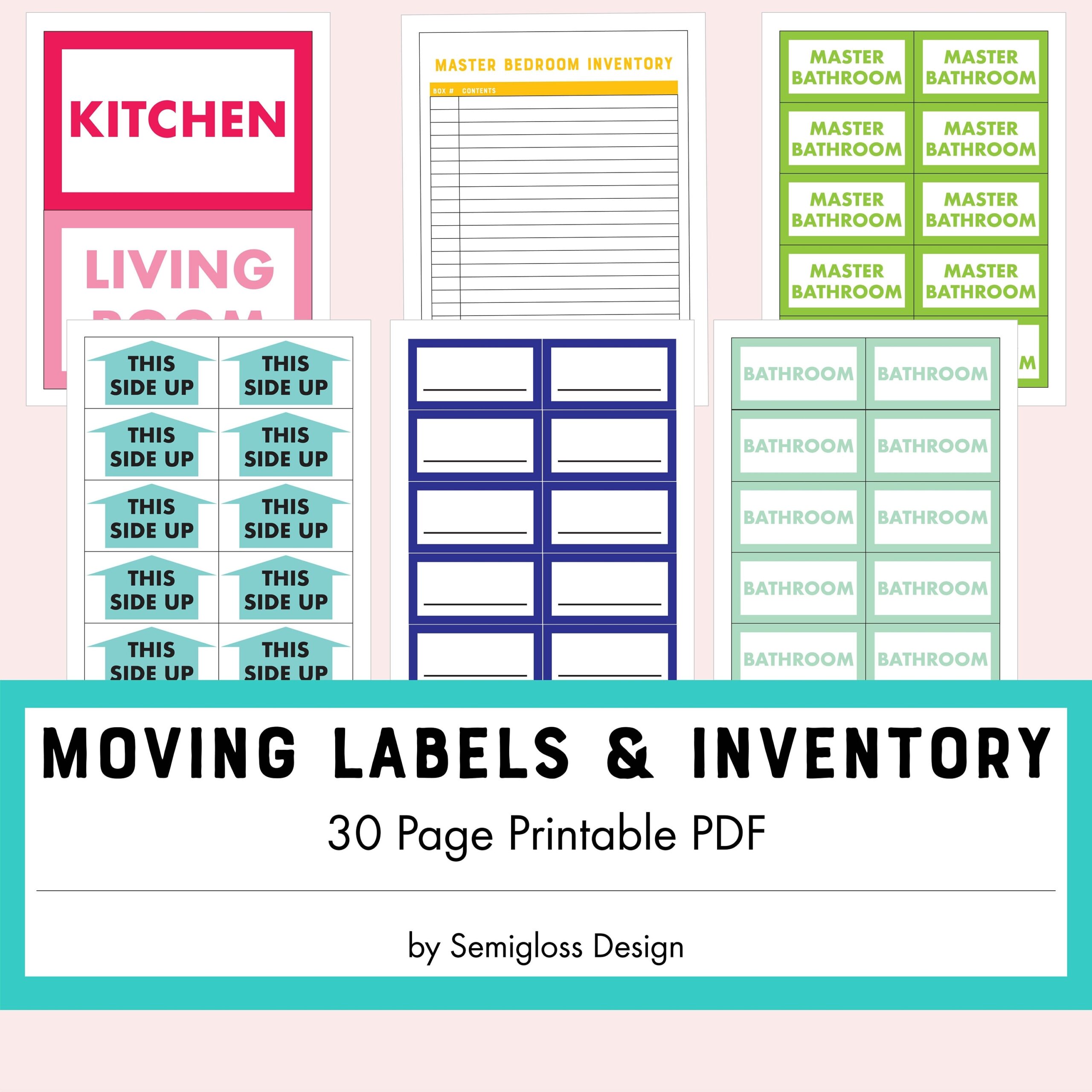 Printable Moving Labels And Inventory Sheets Color coded Labels For Packing Boxes Moving Organizer Etsy