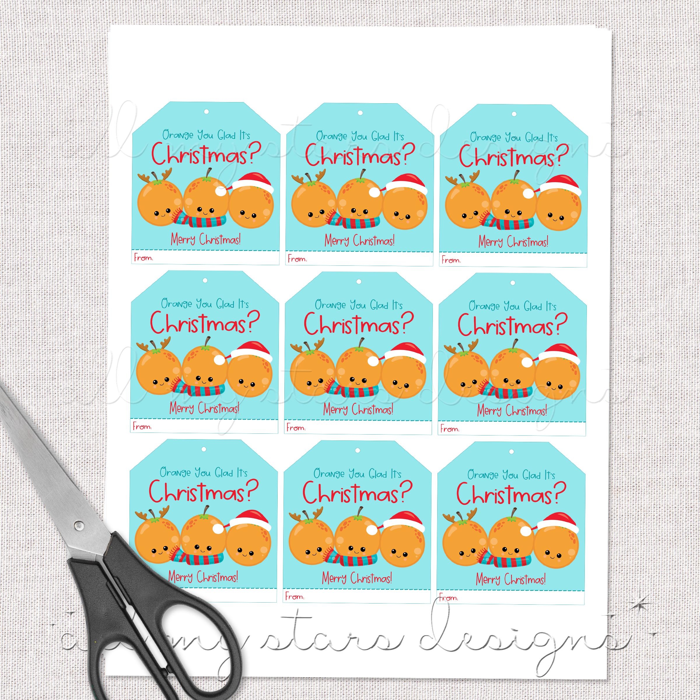 PRINTABLE Orange You Glad It s Christmas Orange Gift Tag Mandarin Orange Tag Classroom Cutie Tag Kid s Non candy Holiday Treat Etsy