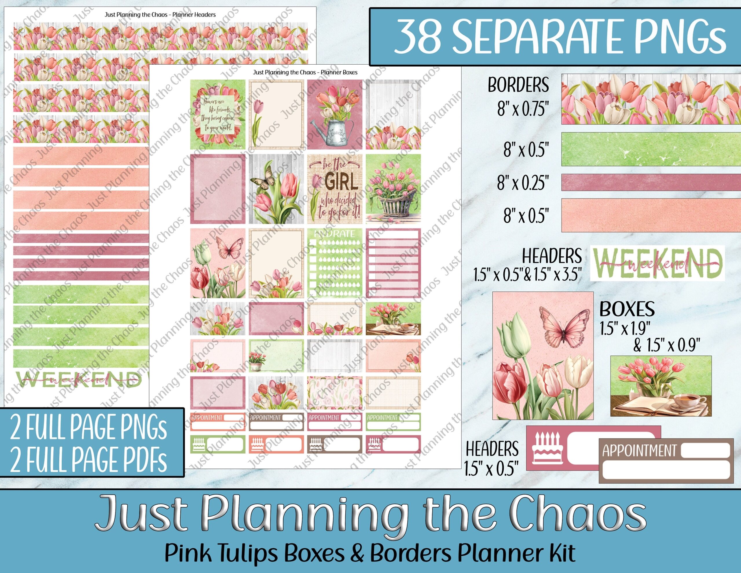Editable Planner Headers Sticker Printables