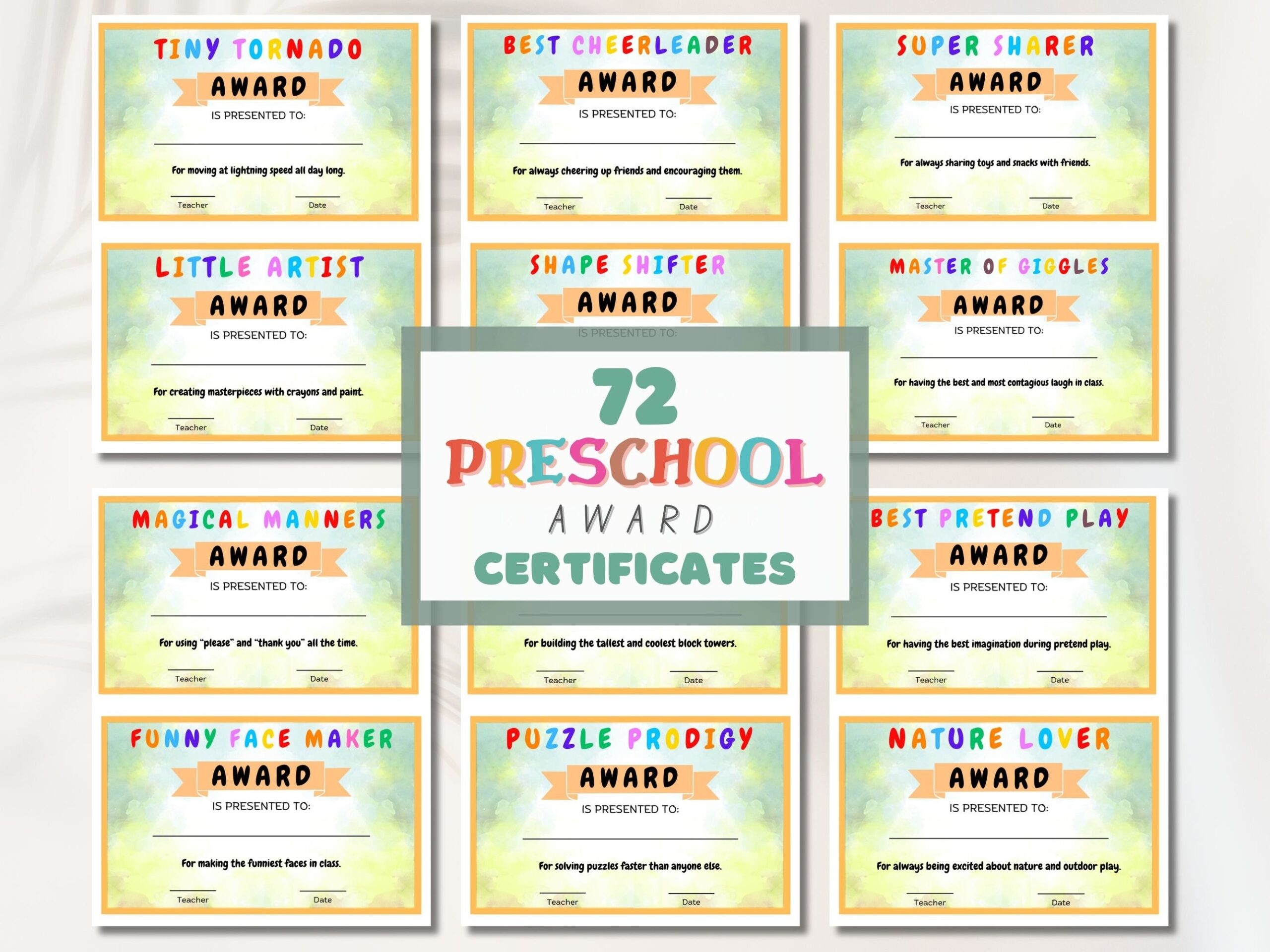 Printable Preschool Awards Certificates Editable Pre k School Graduation Awards End Of Year Class Superlatives Template Gift From Teacher Etsy