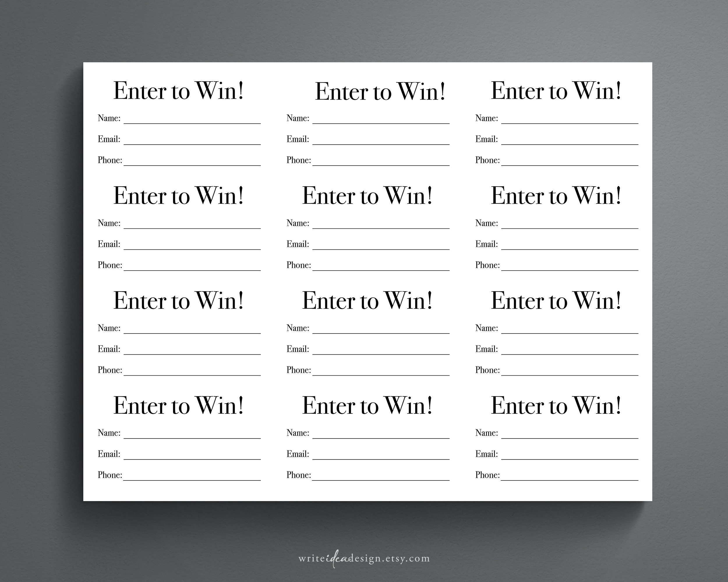Editable Printable Ticket For Winner