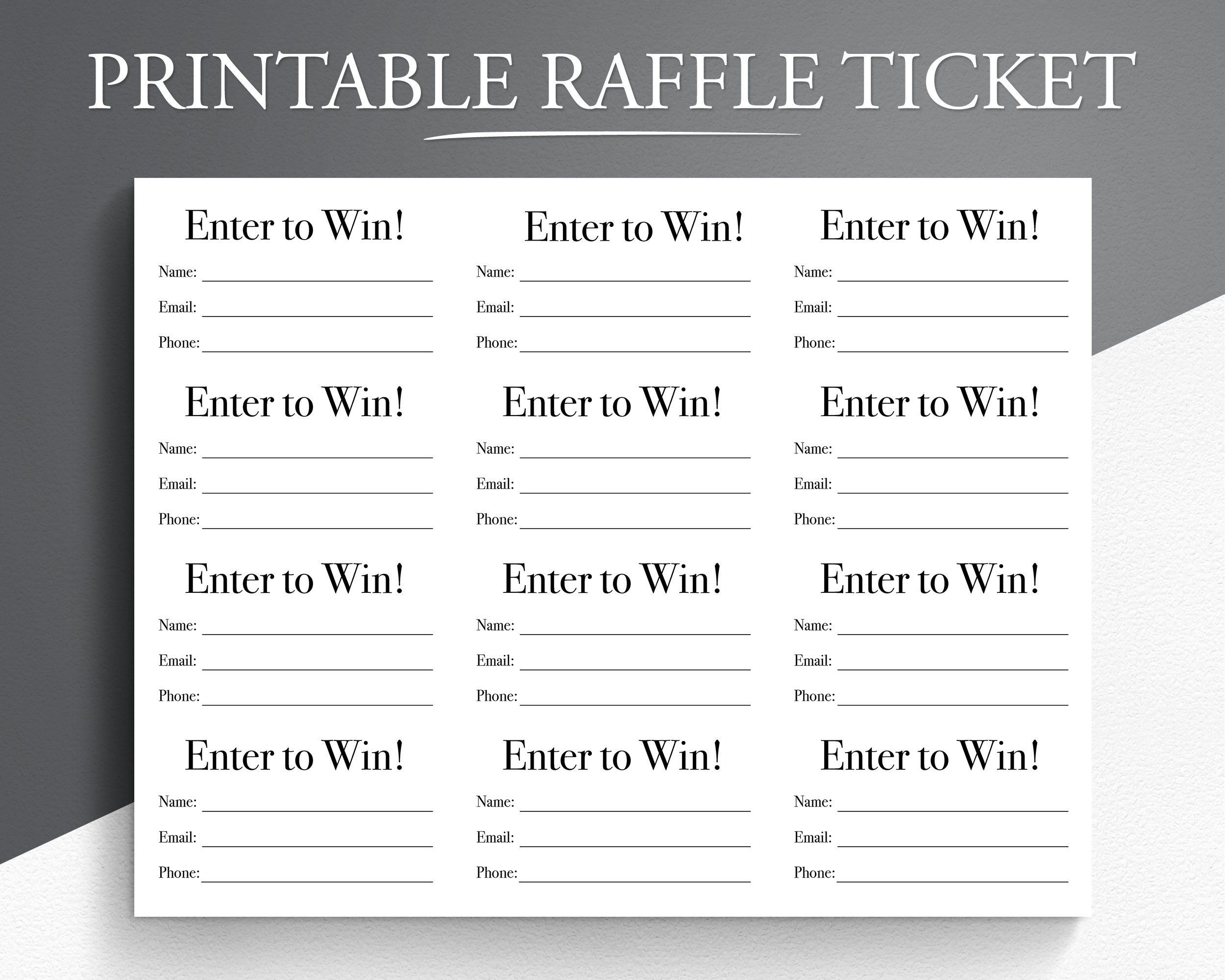 Printable Editable Raffle Tickets