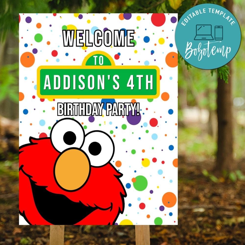 Editable Free Printable Sesame Street Sign