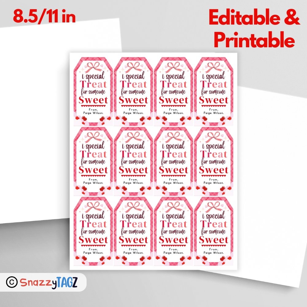 Printable Special Treat For Someone Sweet Valentine s Day Tag Kids Classroom Teacher Employee Made By Teachers