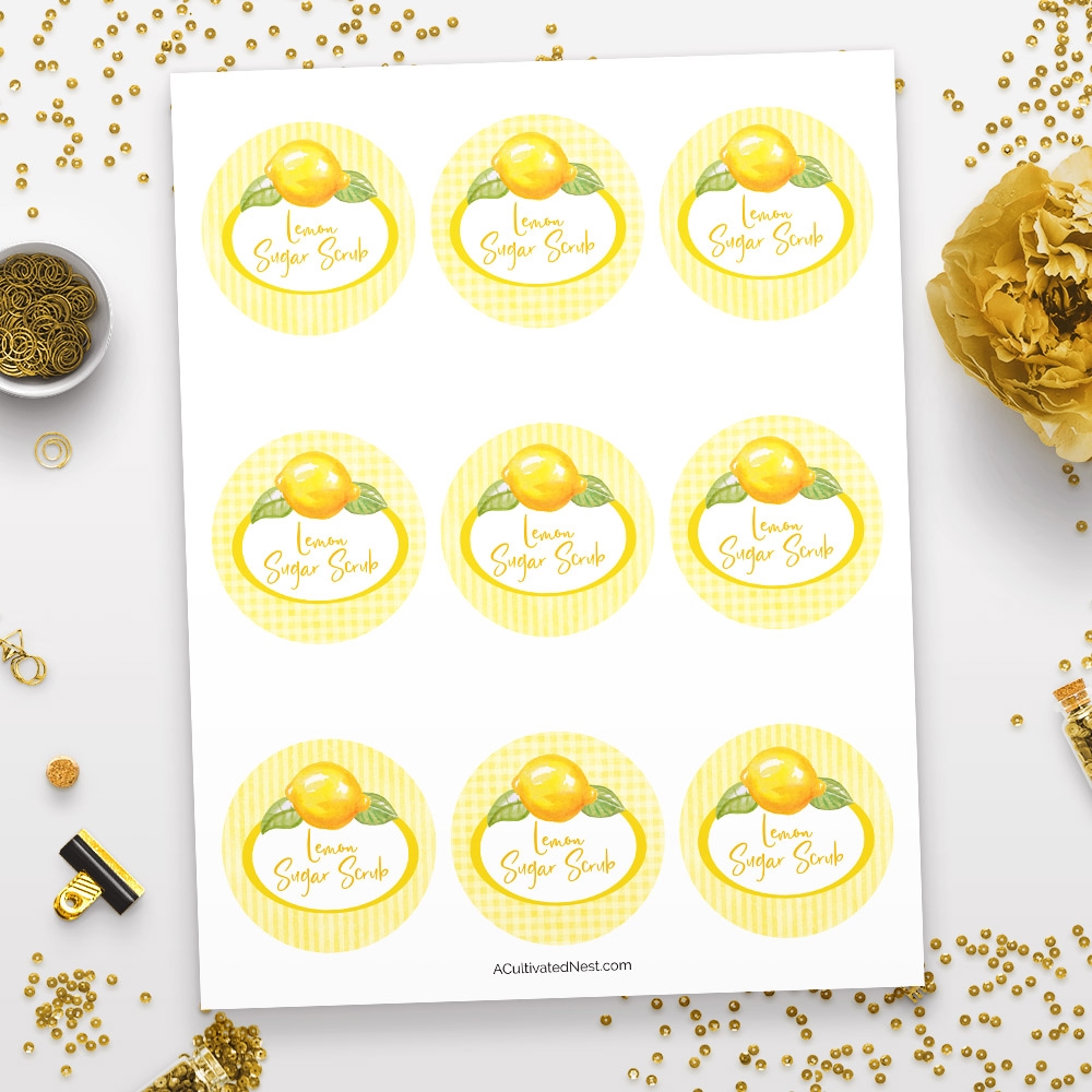 Printable Sugar Scrub Labels Lemon A Cultivated Nest