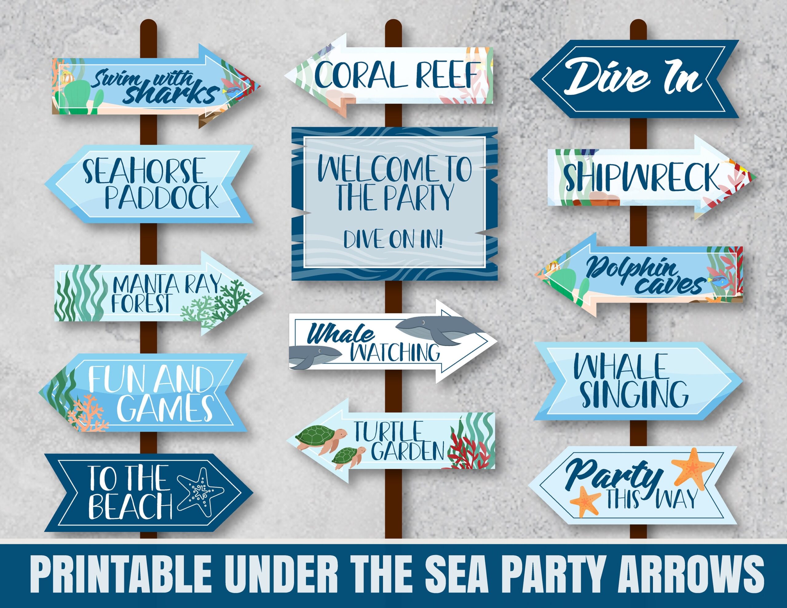 Under The Sea Editable Printable Banner