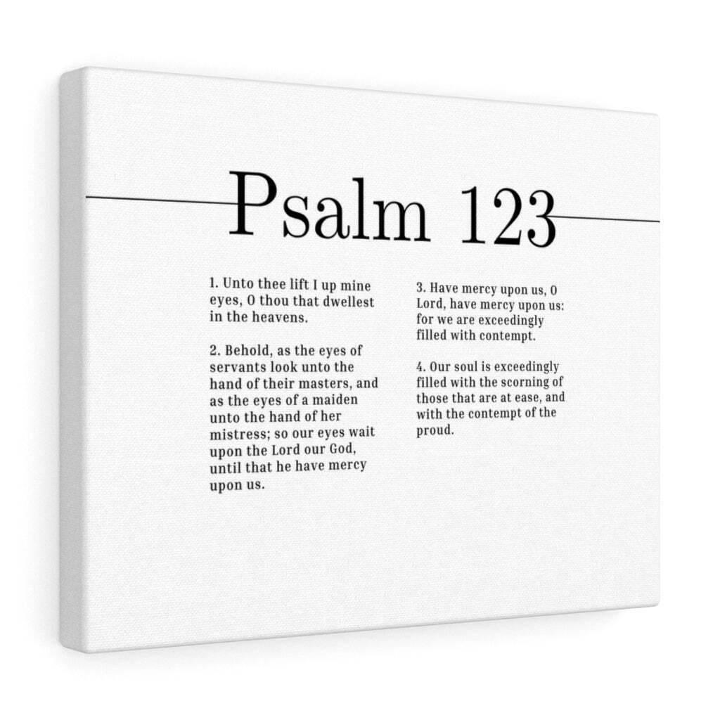 Psalm 123 The Lord Our God White Bible Chapter Canvas Christian EBay