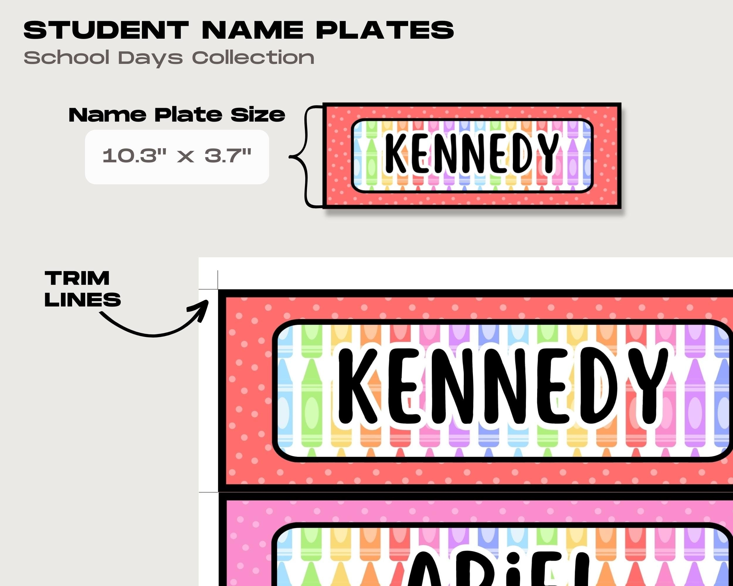 Rainbow Student Name Plate Template Printable Editable Classroom Desk Tags Student Name Labels School Supply Theme Canva Template Etsy