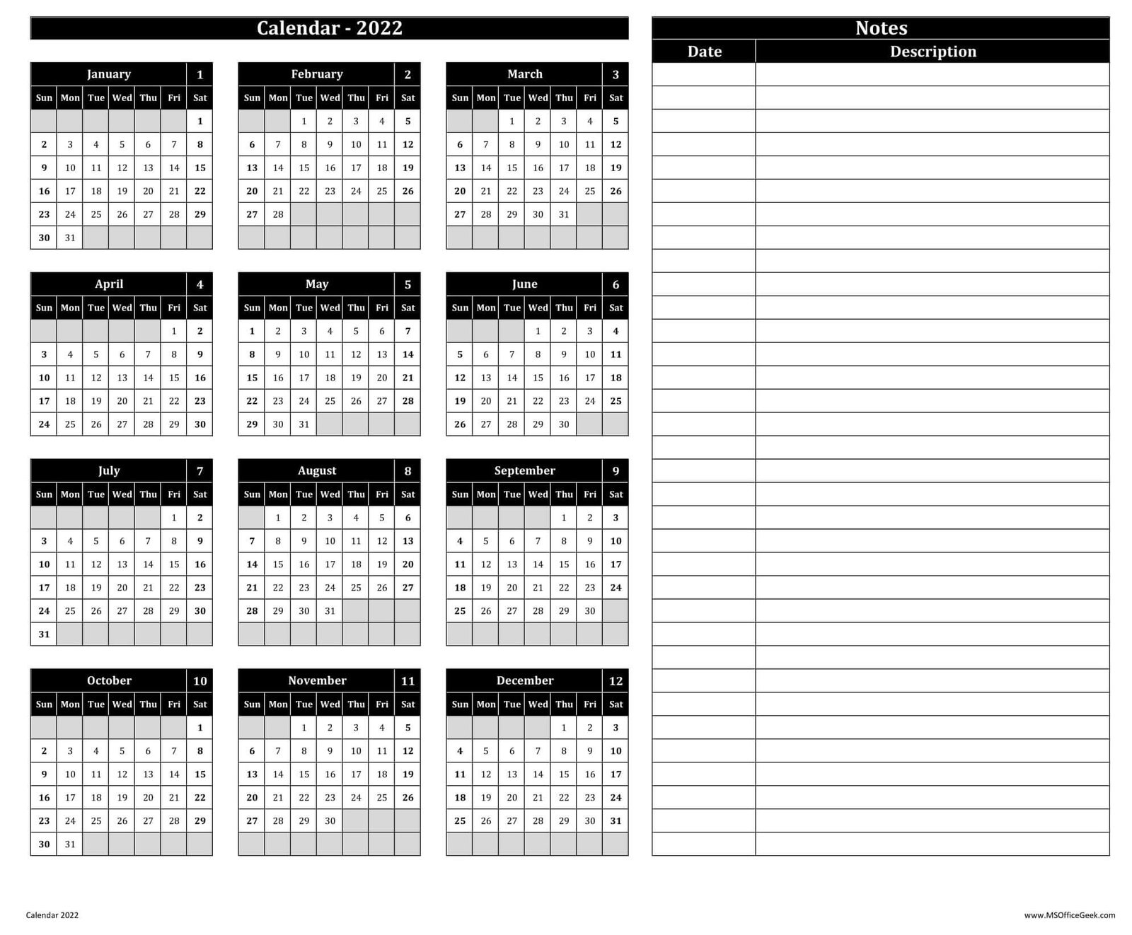 Editable Printable Calendars For Open Office