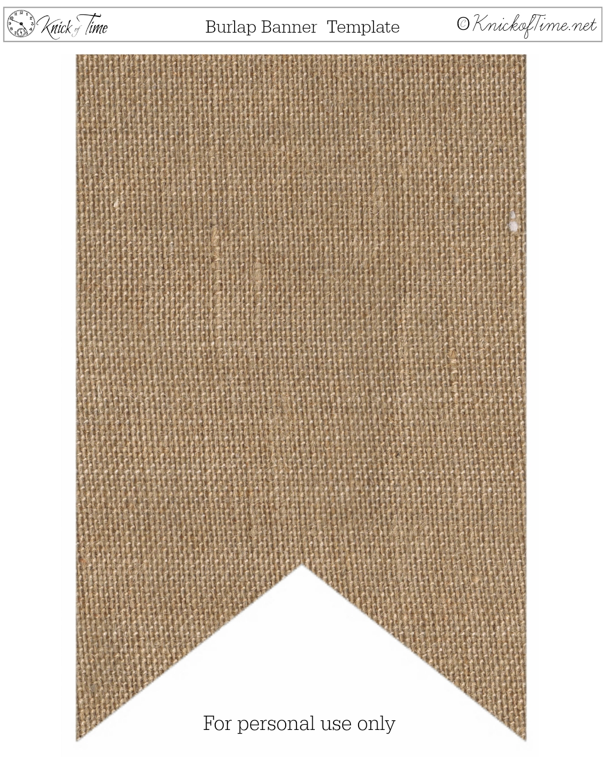 Rustic Burlap Banner Letters Knick Of Time
