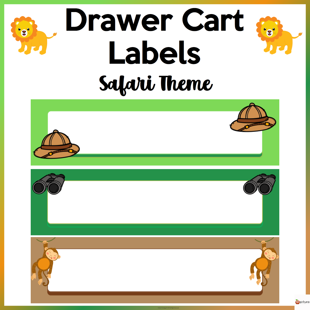 Safari Theme Drawer Cart Labels Editable Made By Teachers
