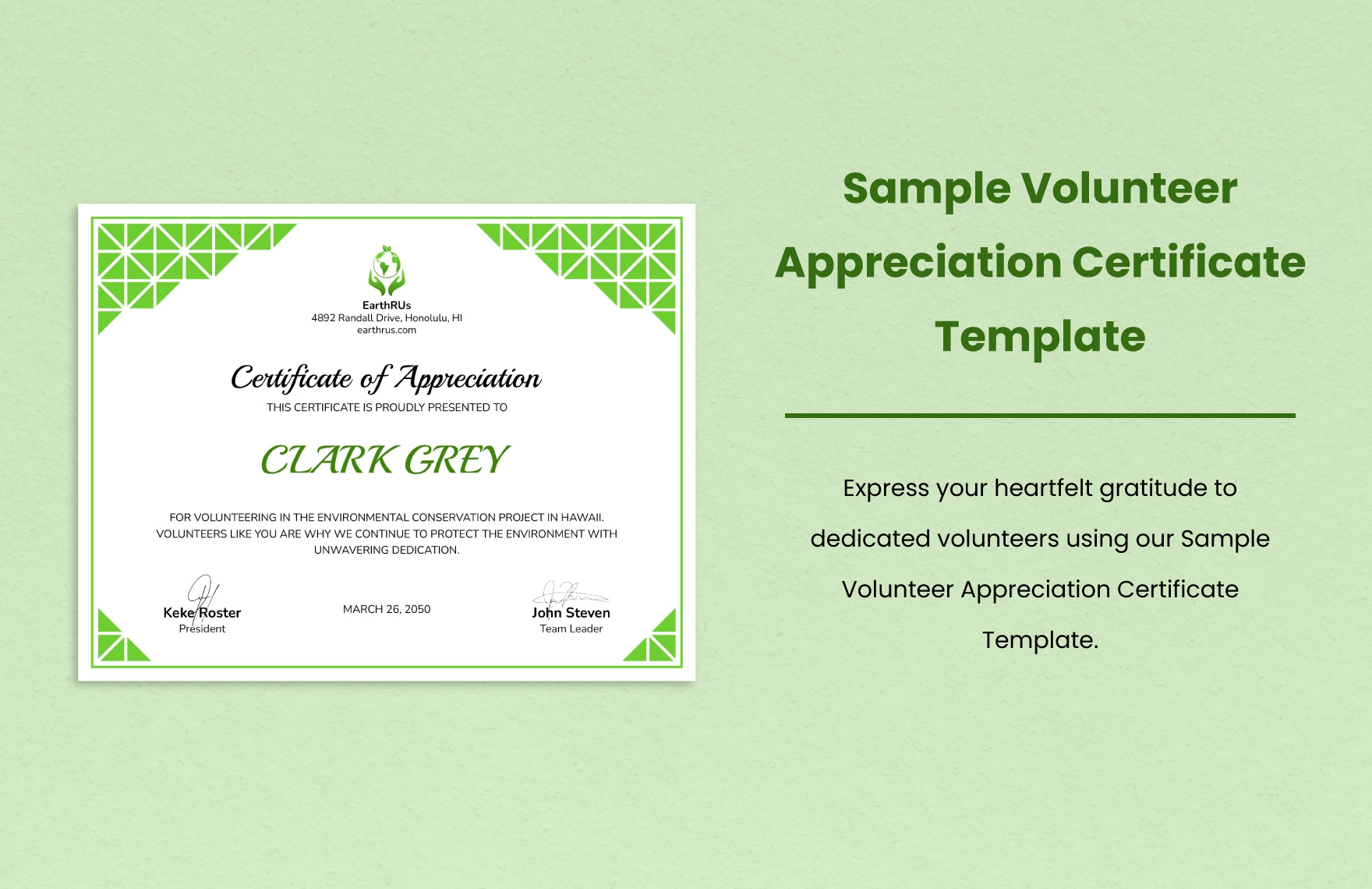 Editable Volunteer Form Certificate Printable