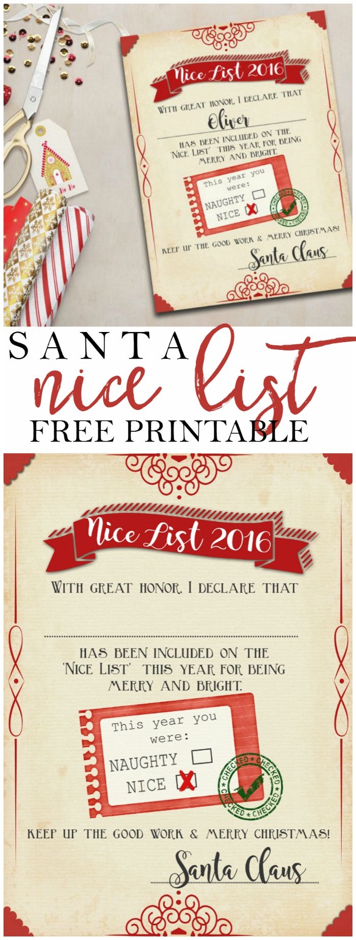 Naughty Or Nice Free Printable Editable Christmas Gift Tags