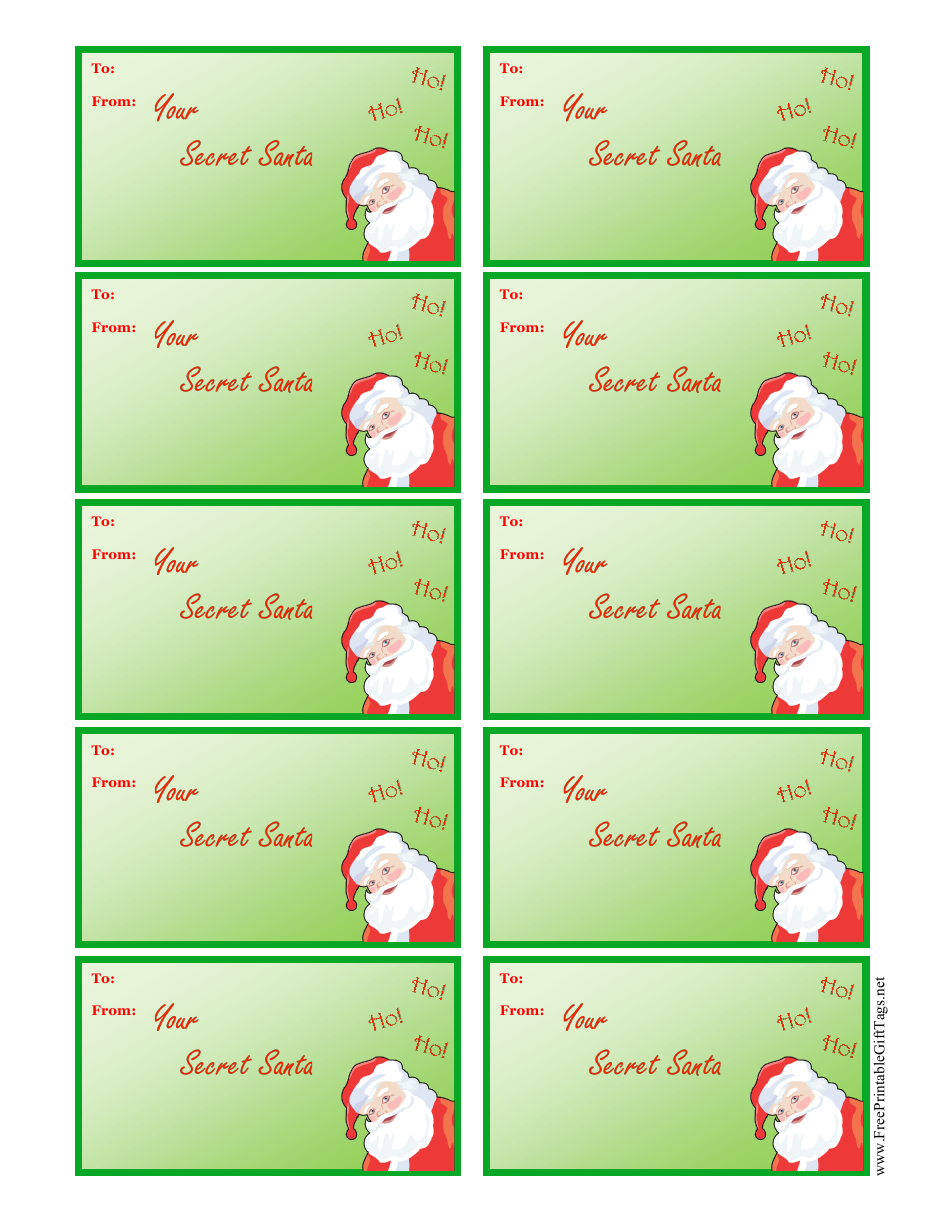Printable Editable Secret Santa Gift Tags