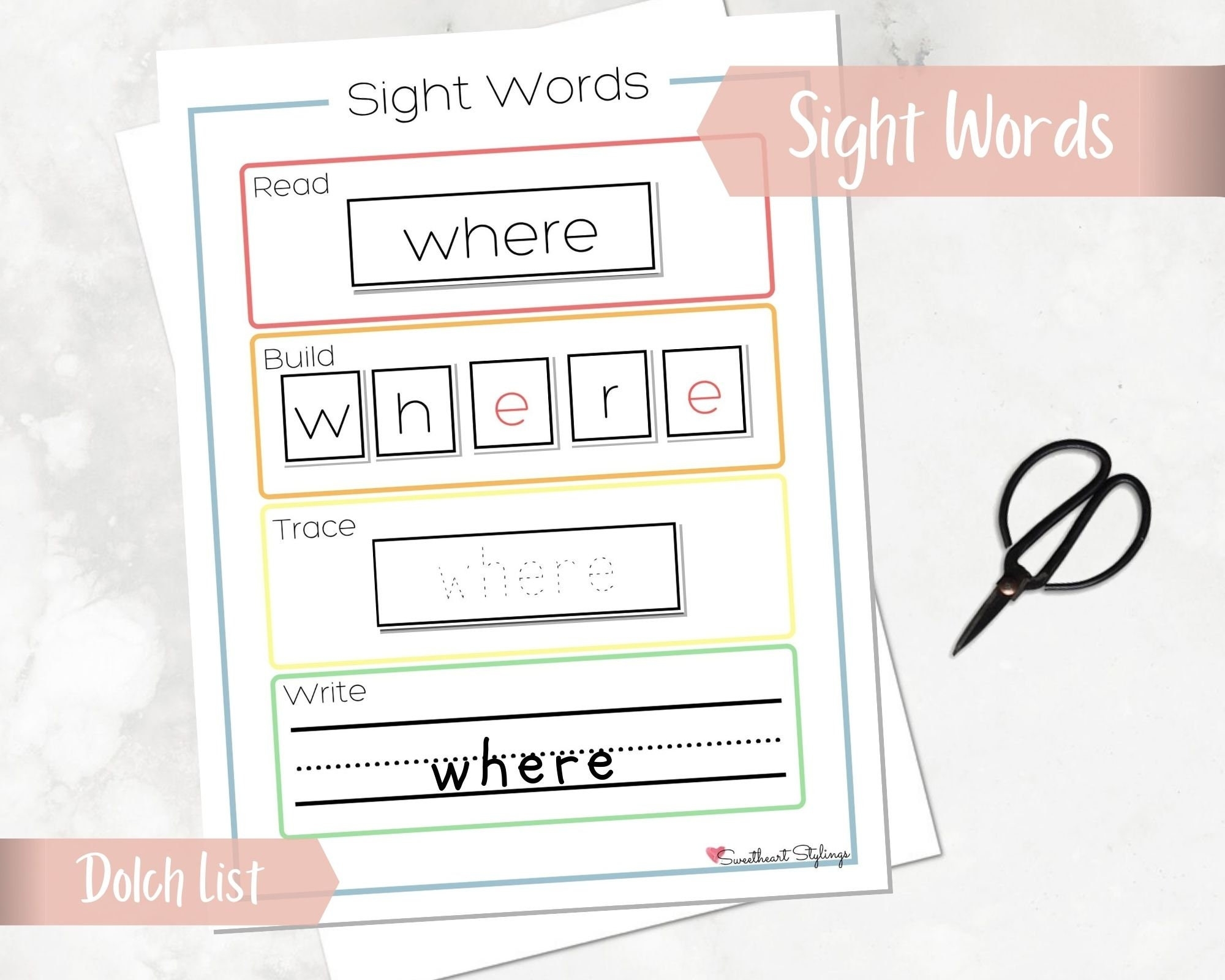 Sight Words Printable Circle Time Activity Instant Digital Download Preschool Dolch Sight Words First Words Read Trace Write Etsy