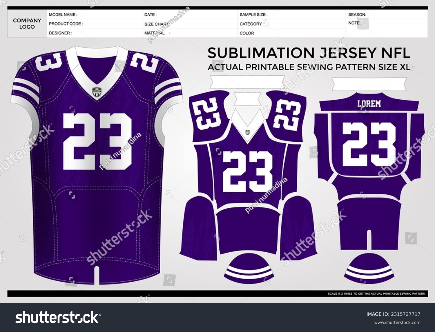 Simple Elegant American Football Jersey Template Stock Vector Royalty Free 2315727717 Shutterstock