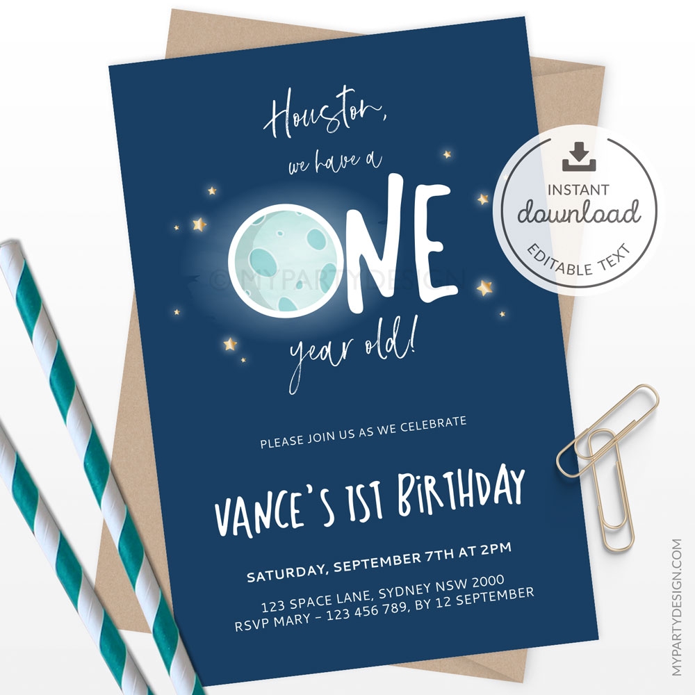 Editable Printable Invitation First Birthday