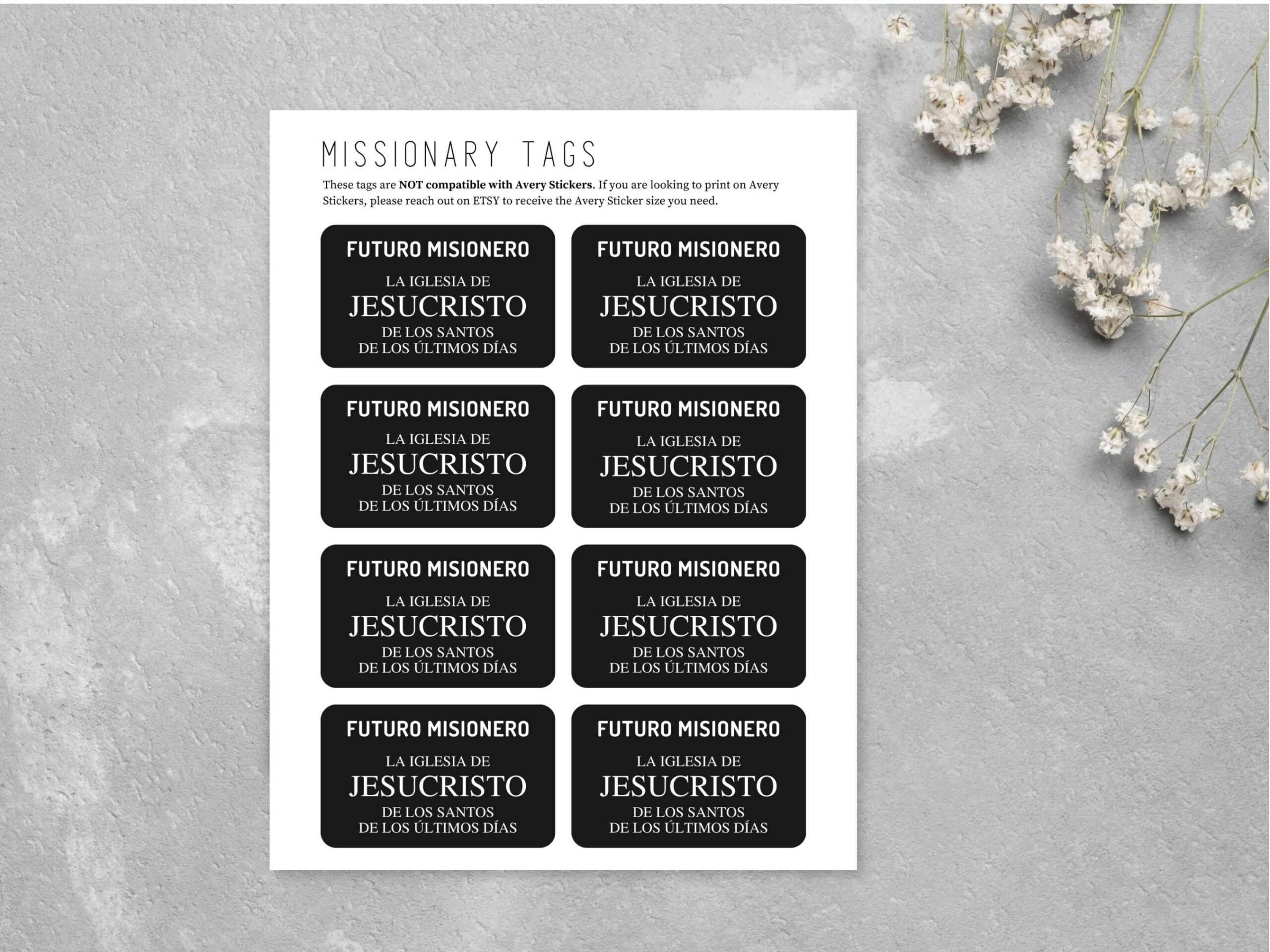 Nametags Printable Editable Spanish