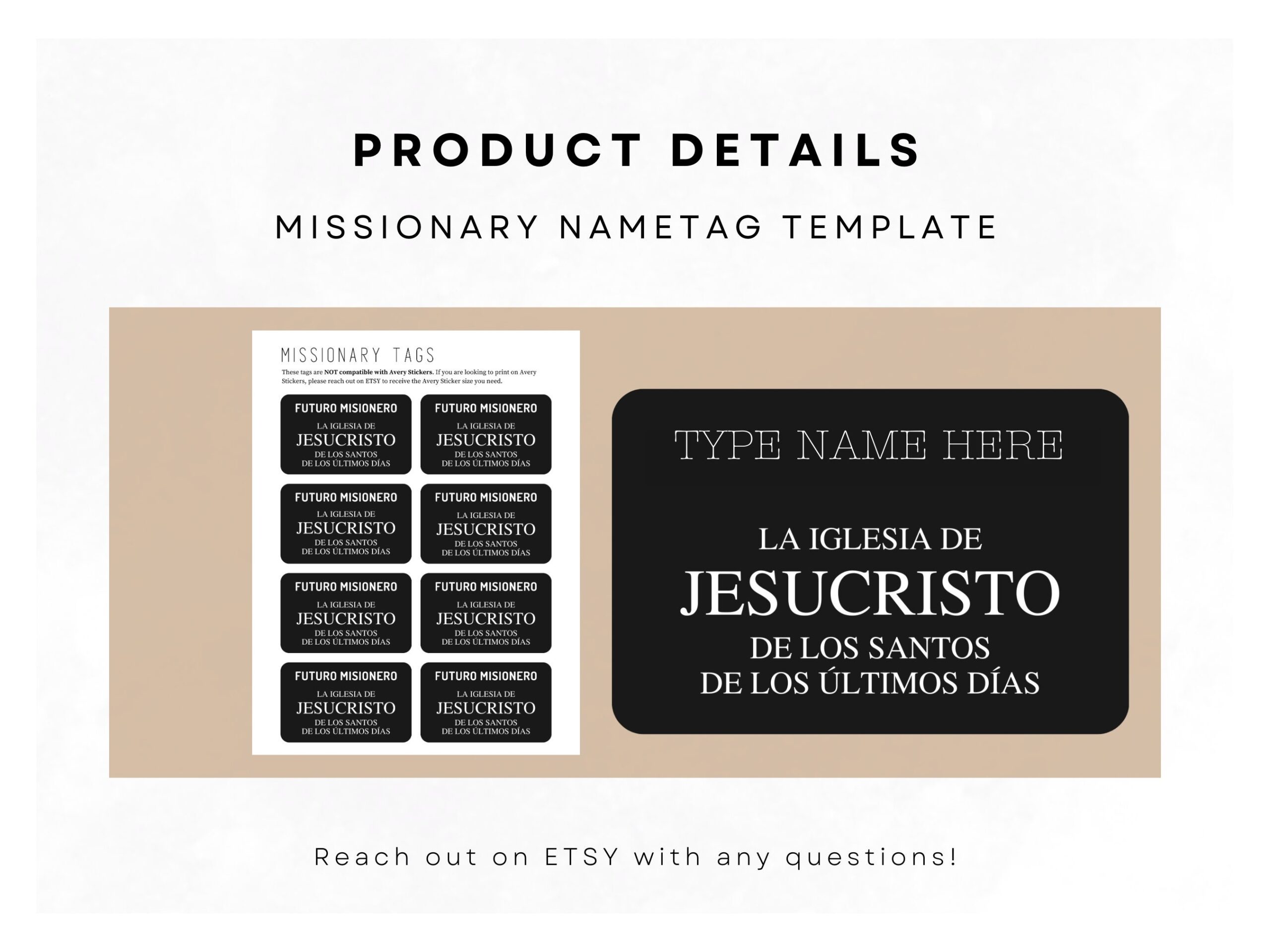 Spanish Missionary Tag Missionary Name Tag PDF LDS Missionary Kids Youth Missionary Activity Called To Serve Member Missionary Etsy
