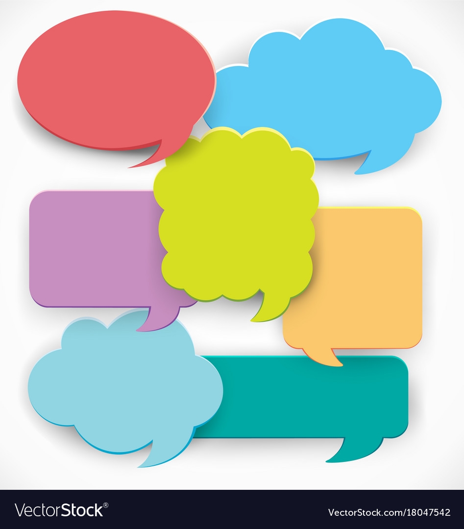Speech Bubble Templates In Many Colors Royalty Free Vector