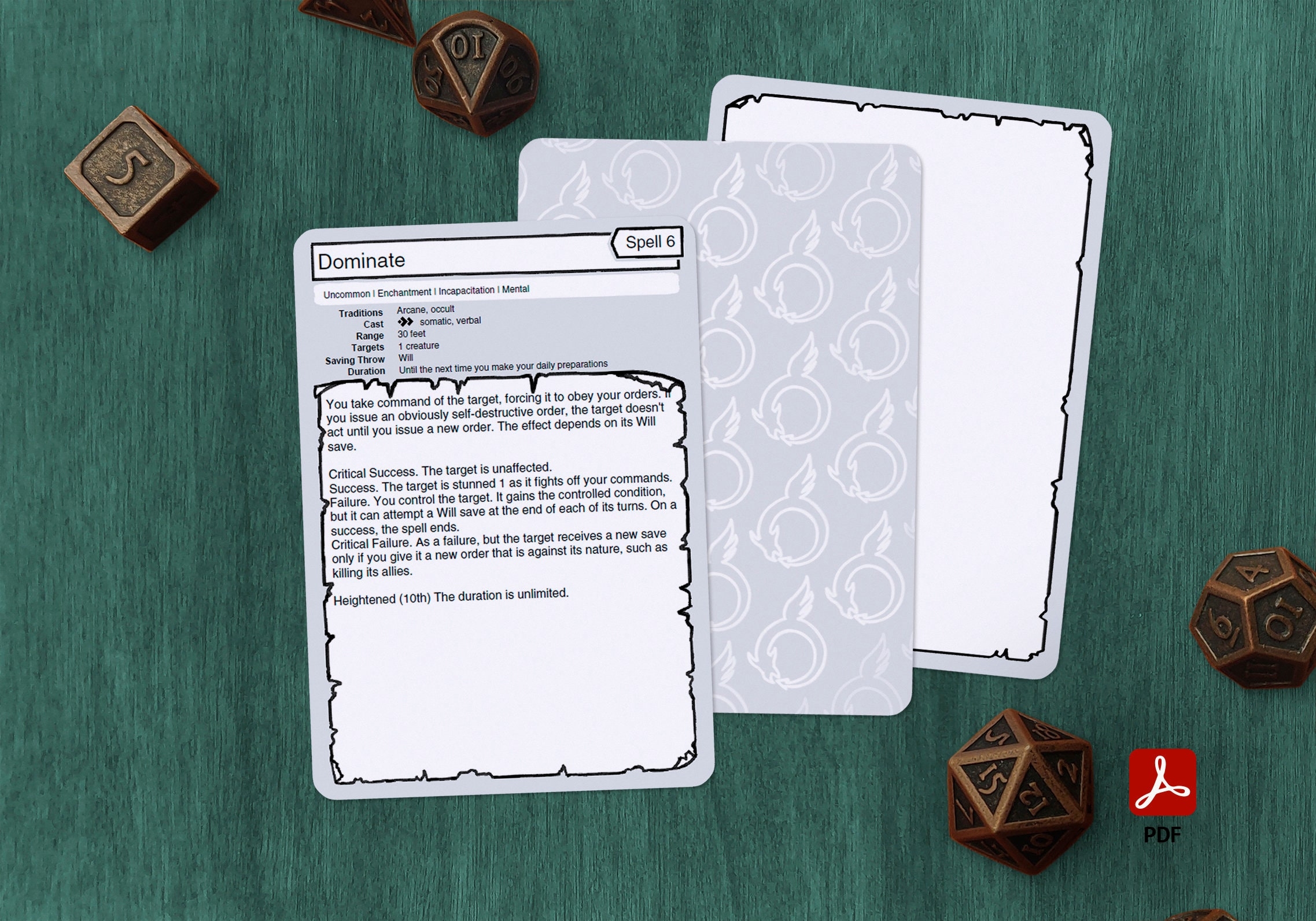 Spell Cards Pathfinder 2e PDF Fillable Etsy